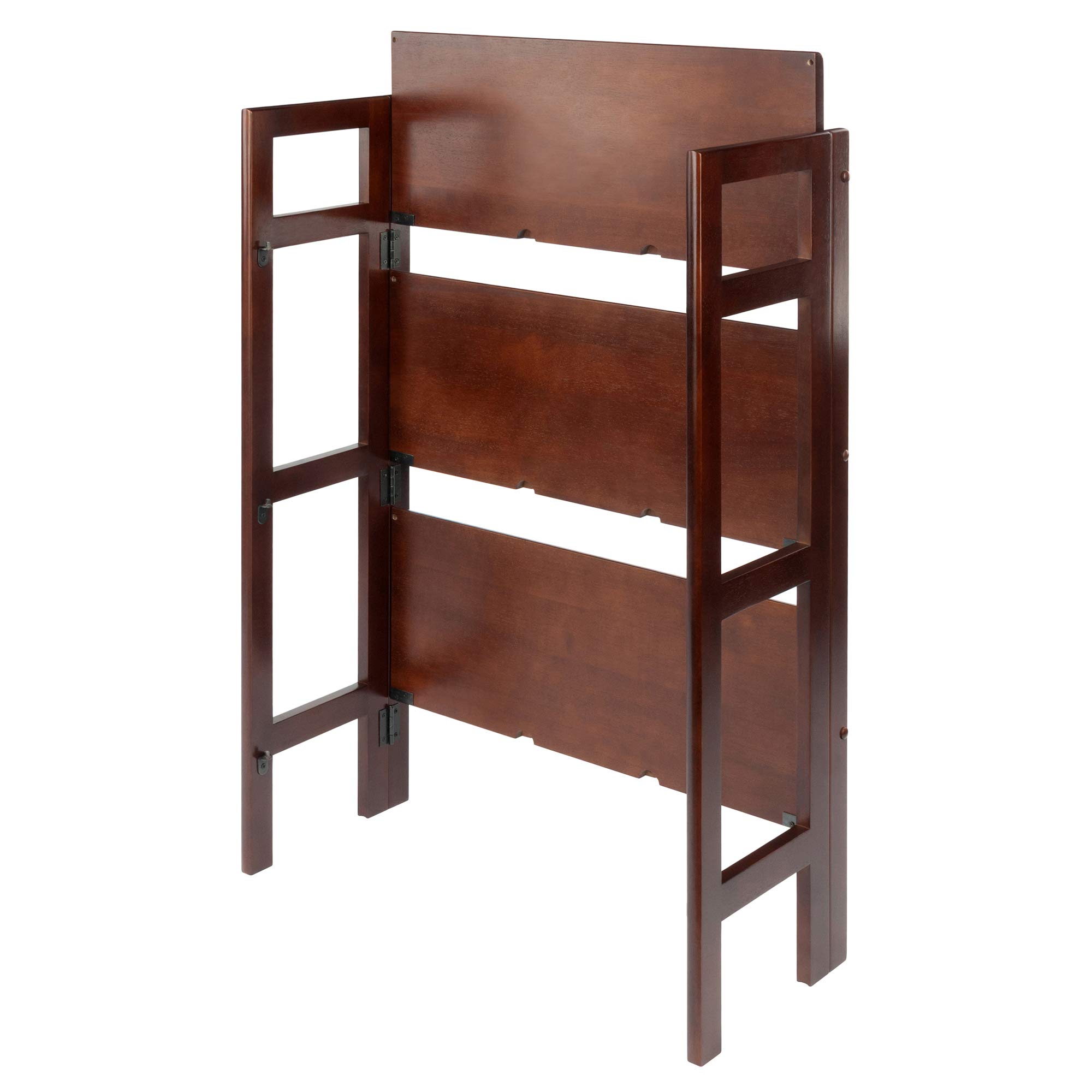 Winsome Wood Terry 3-Tier Walnut Shelving Unit - Stylish Storage for Living Room, Bedroom, or Office Organization