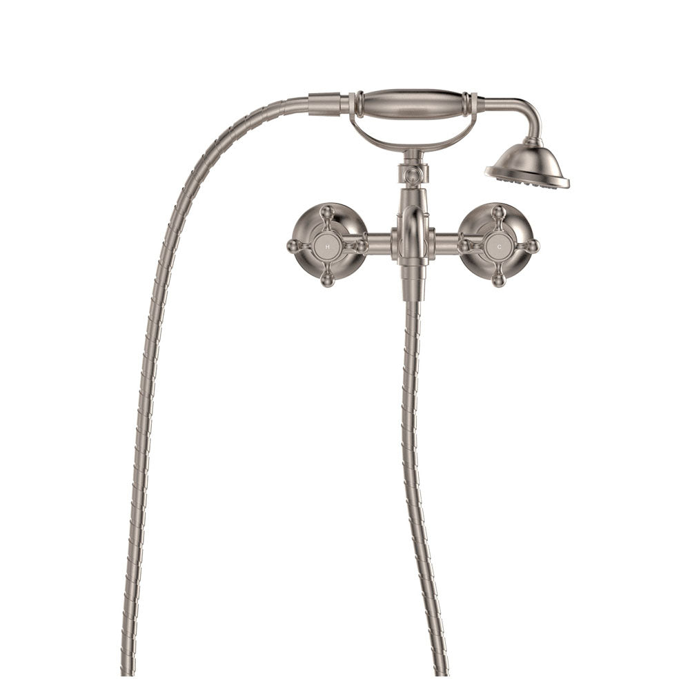 Fienza 336105BN Lillian Exposed Bathroom Faucet Set with Hand Shower - Brushed Nickel Finish for Modern Bathroom & Shower Upgrade