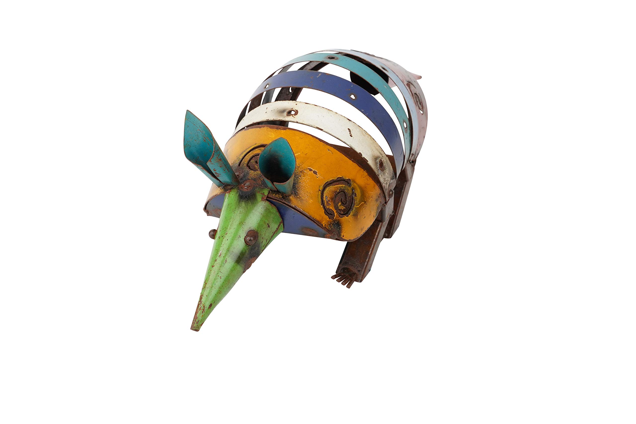 Vibrant Metal Armadillo Garden Statue - Outdoor Decor for Lawn, Patio & Backyard - Unique Animal Sculpture for Home & Garden Decoration