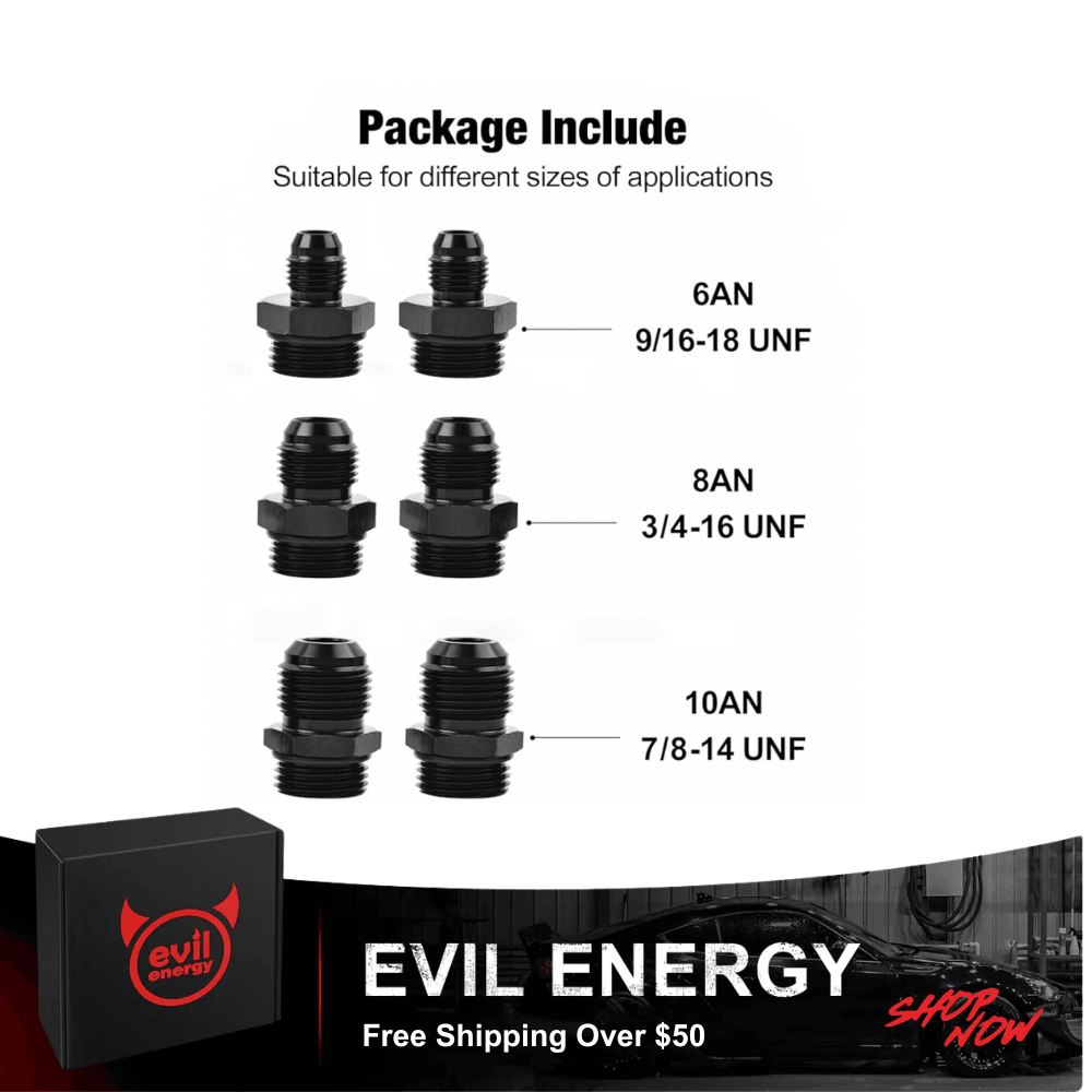 EVIL ENERGY Universal Inline Fuel Filter with 6AN 8AN 10AN Adapter & Bracket - 10/30/40/100 Micron for High Performance Cars, Racing & Off-Road Vehicles