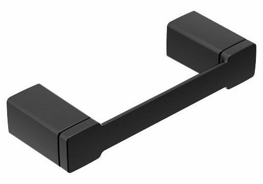 90 Degree Toilet Paper Holder - Matte Black Bathroom Accessory YB8808BL by Moen | Space-Saving Design for Small Bathrooms & Powder Rooms