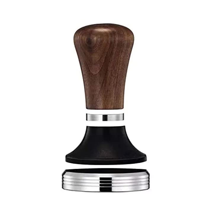 Premium 58mm Stainless Steel Espresso Coffee Tamper with Ergonomic Wooden Handle - Professional Barista Tool for Perfect Espresso Extraction at Home or Coffee Shop