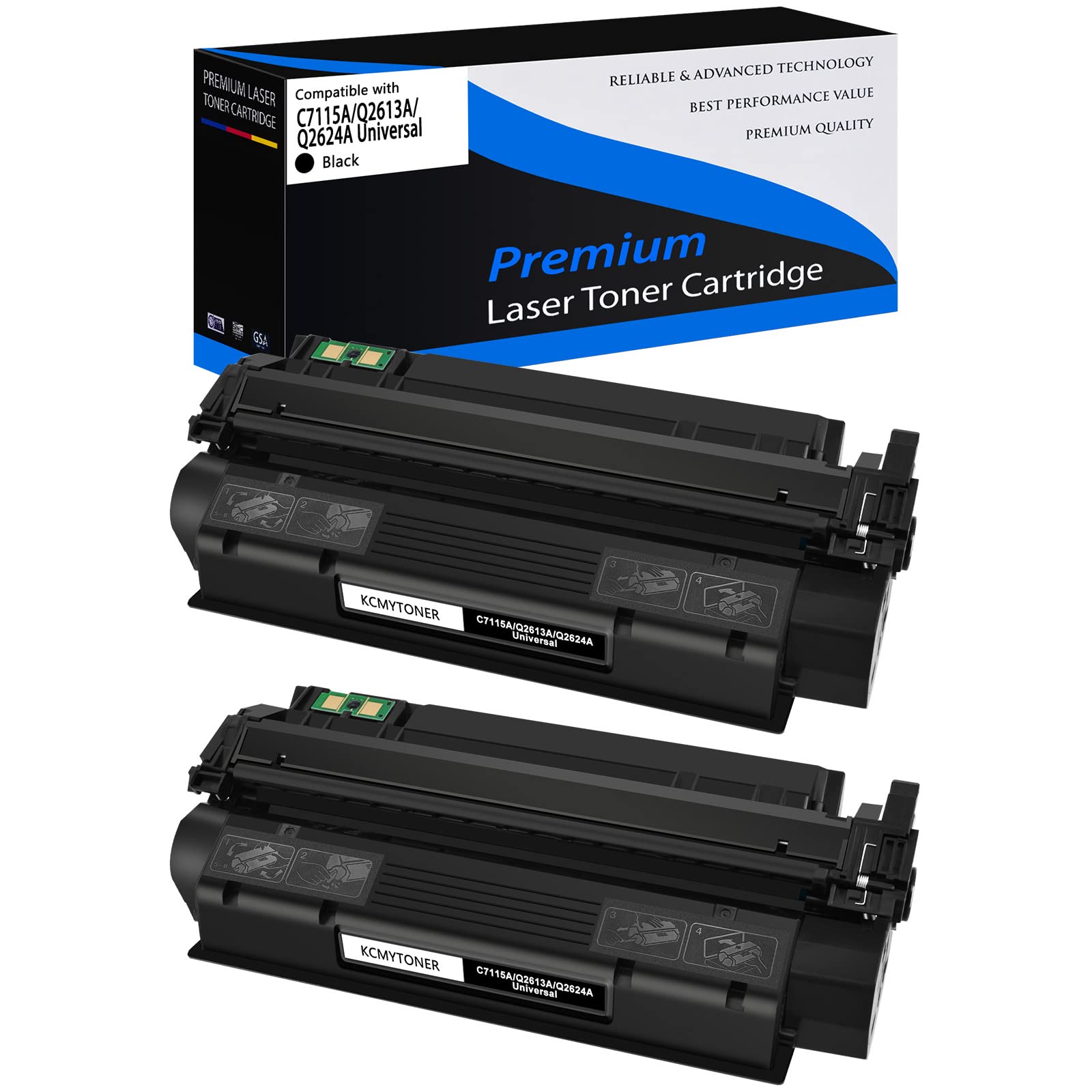 HP 24A Q2624A Compatible Toner Cartridge Replacement (2-Pack) - Works with LaserJet 1150 Printer - High Yield Black Ink for Office & Home Printing