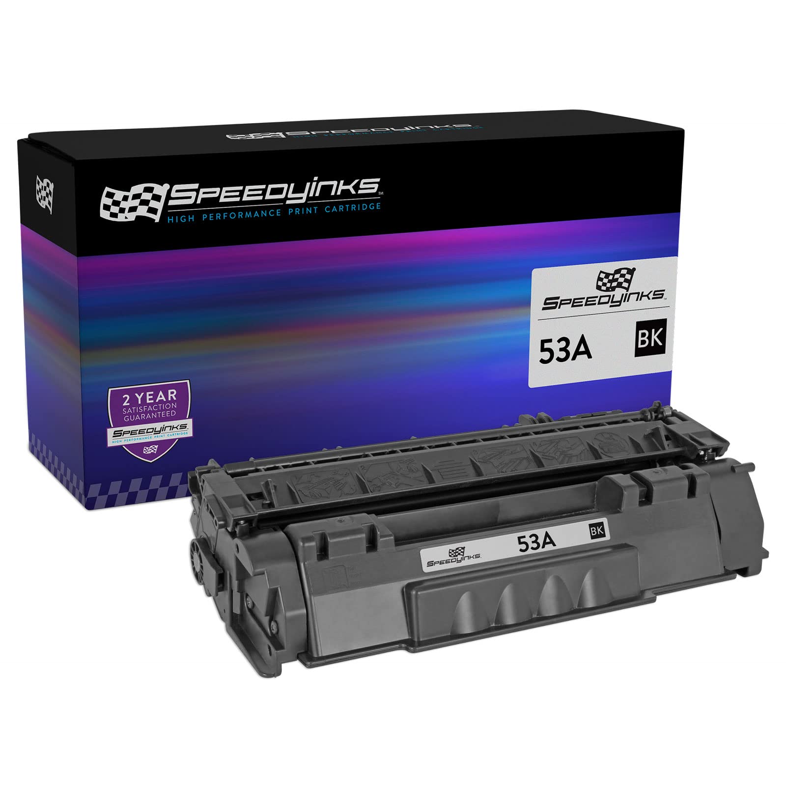 SPEEDYINKS HP 53A Q7553A Compatible Black Laser Toner Cartridge Replacement for HP LaserJet P2015 Series & M2727 MFP Printers - High-Quality Printing for Office & Home Use