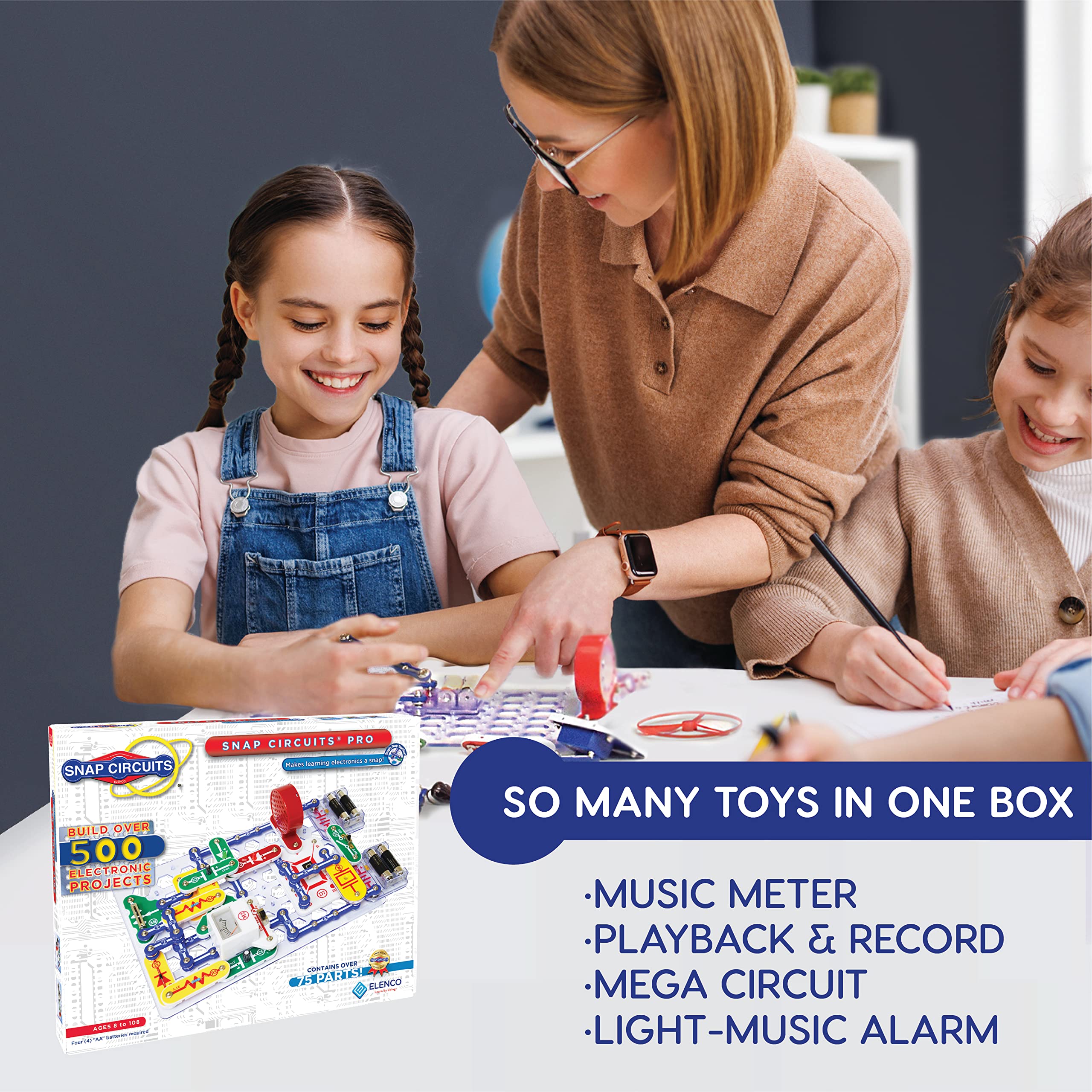Snap Circuits Pro SC-500 Electronics Exploration Kit - 500+ STEM Projects with Color Manual & 73 Parts | Educational Science Toy for Kids Age 8+ | Perfect for Homeschooling & Classroom Learning