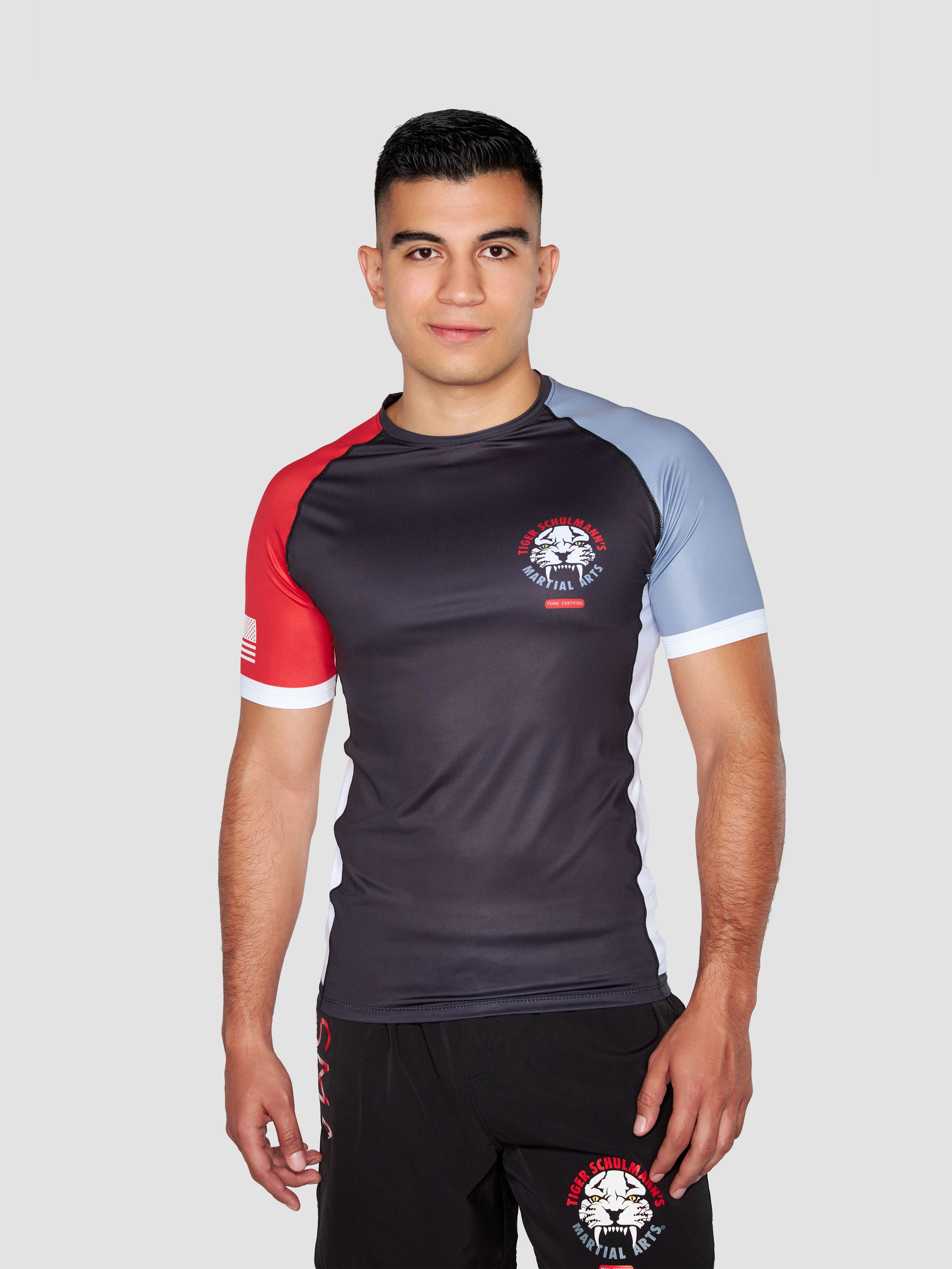 Team TSMA Rashguard Short Sleeve - UPF 50+ Sun Protection, Quick Dry & Breathable for MMA, BJJ, Surfing & Water Sports