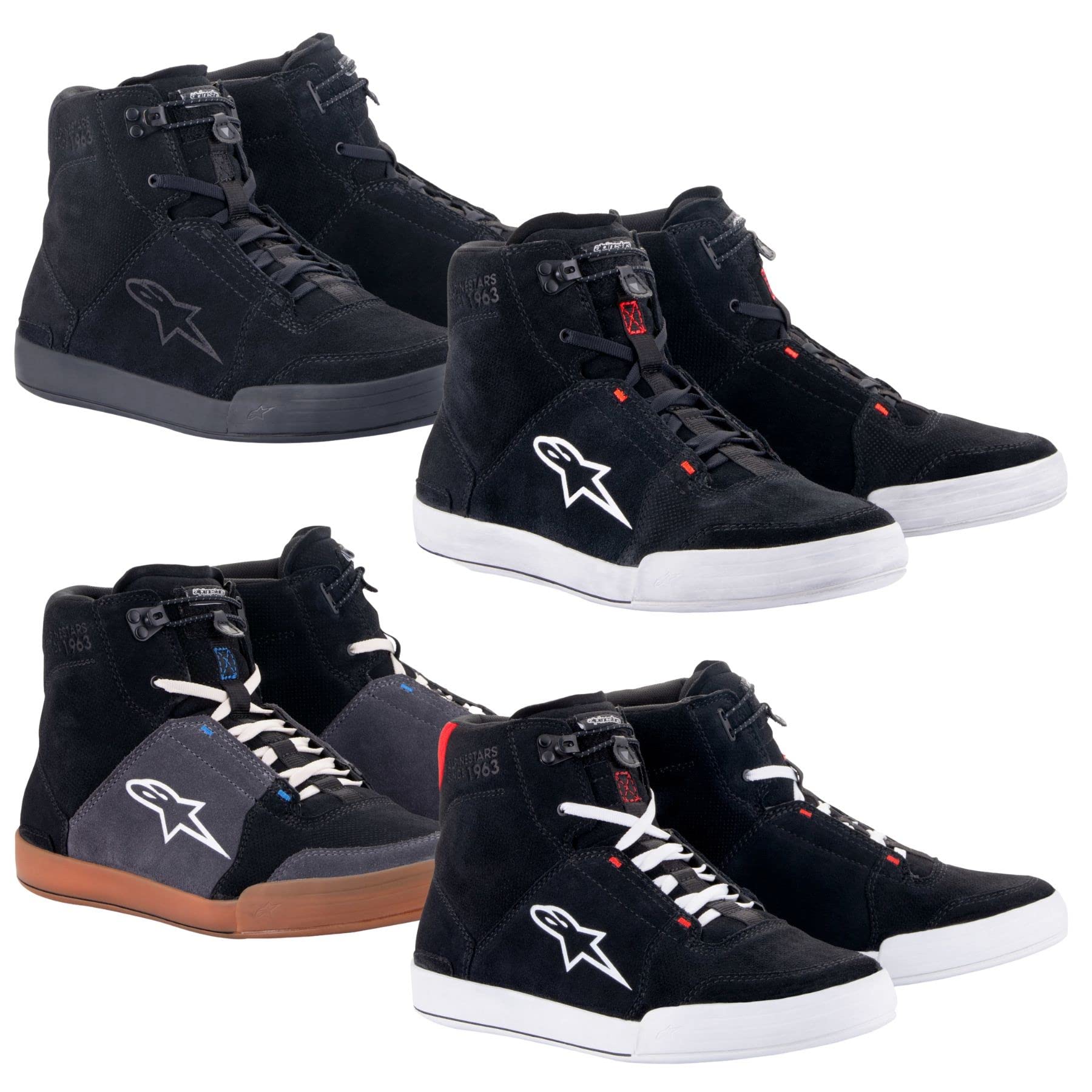 Alpinestars Chrome Men's Motorcycle Riding Shoes - Black/White/Bright Red - Size 10.5 USA - Durable & Comfortable for Street Riding & Cruising