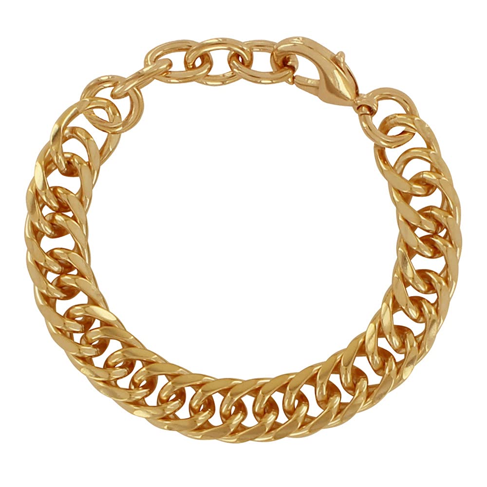 18K Gold Plated Curb Chain Bracelet for Women - Elegant & Durable Jewelry Gift for Birthday, Anniversary, Party & Everyday Wear