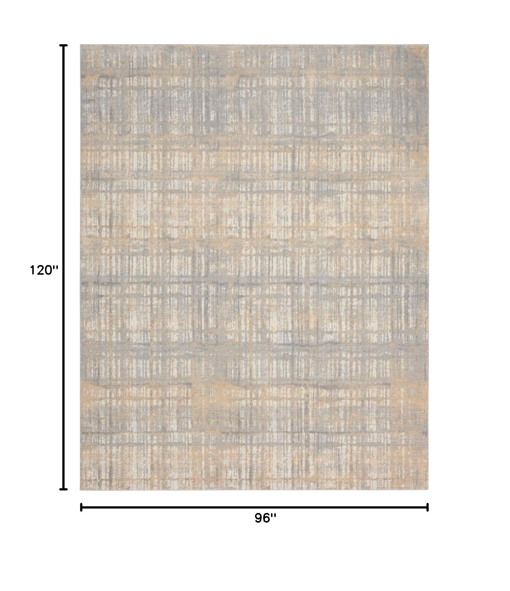 Calvin Klein CK005 Modern Grey/Ivory 8x10 Area Rug - Non-Shedding, Easy Clean - Perfect for Bedroom, Living Room, Dining Room & Kitchen Decor