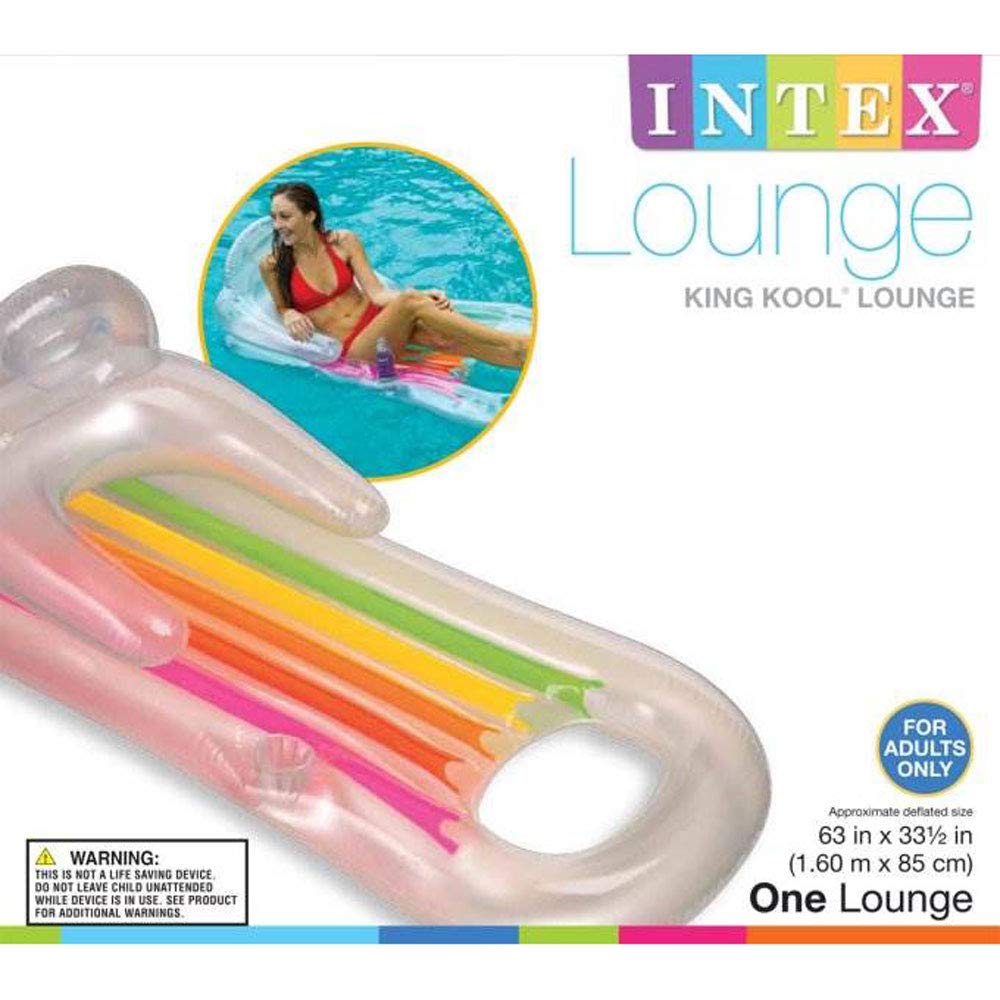 Intex King Kool Lounge Floating Pool Raft with Cup Holder - 16 Pack Set for Summer Relaxation, Pool Parties & Backyard Fun