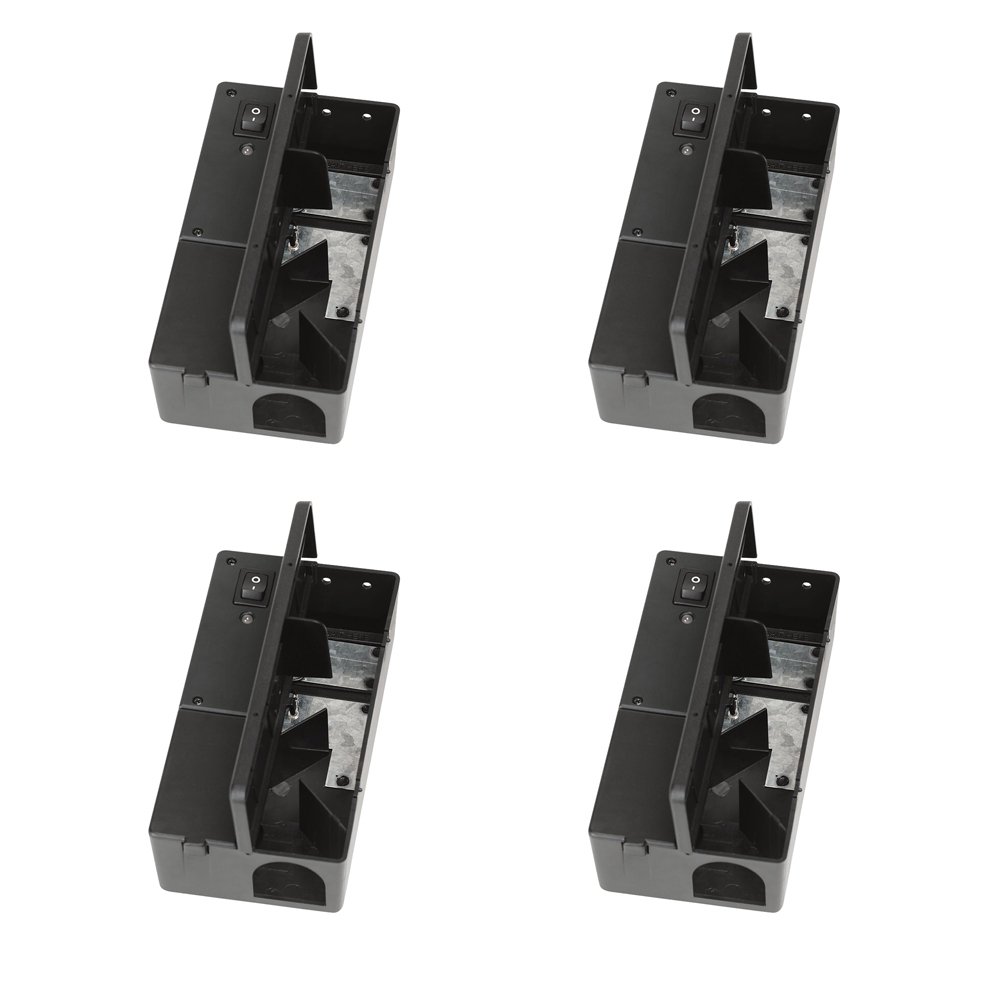Victor M2524S Electronic Mouse Trap (4 Pack) - Humane & Effective Indoor/Outdoor Rodent Control for Home, Garage, Basement & Garden