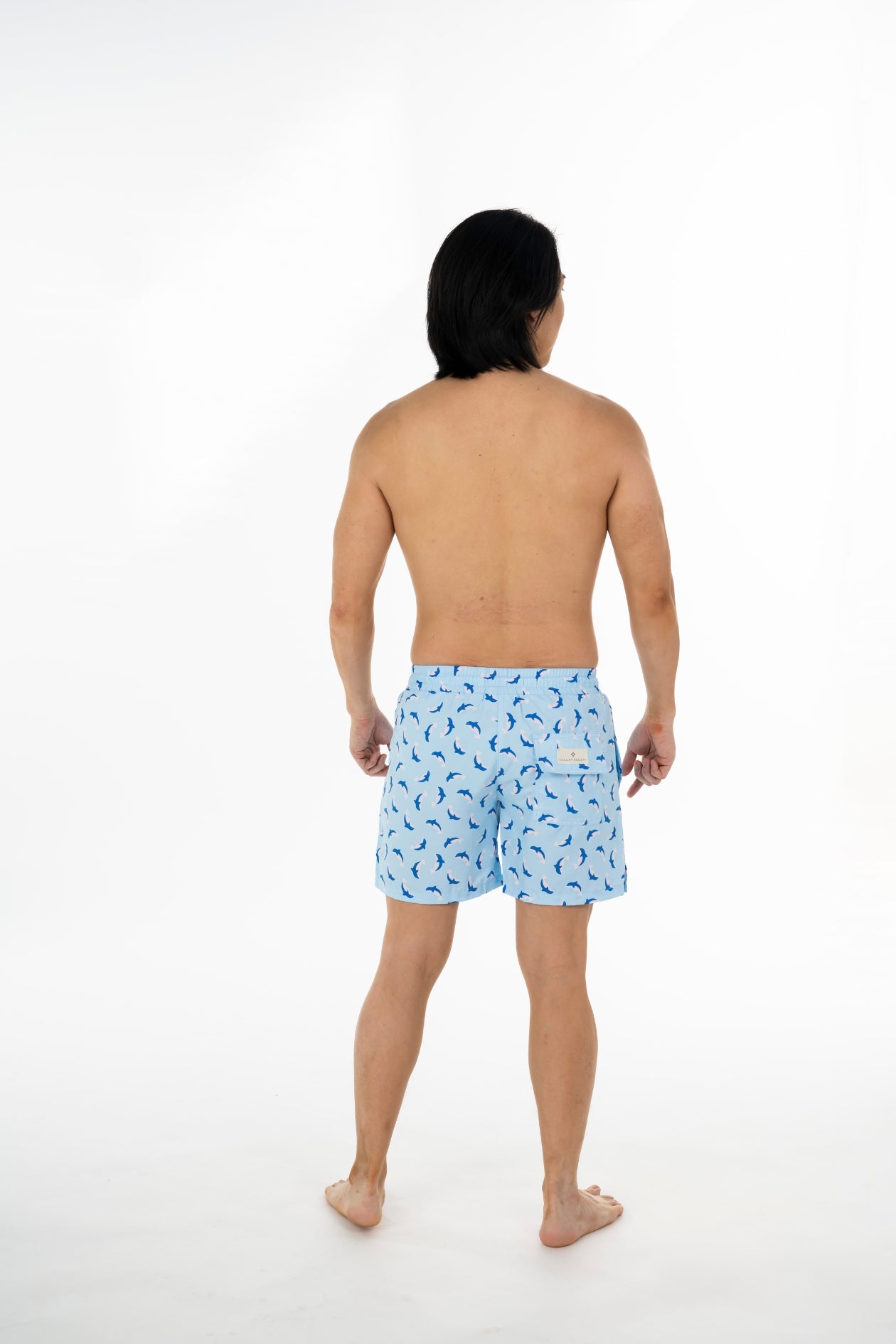 Southport Men's Quick-Dry Swim Trunks with Dolphin Print - Comfortable Beach Shorts for Swimming, Surfing & Vacation