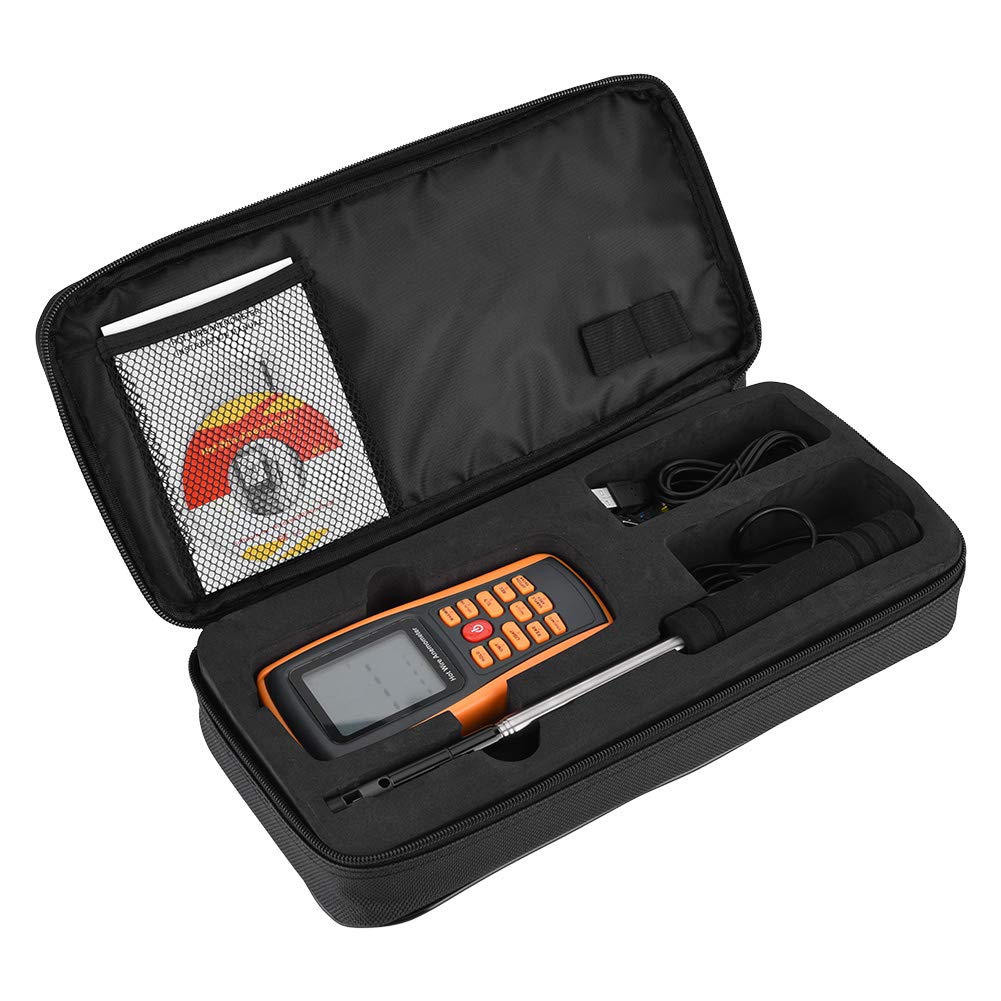 GM8903 Hot Wire Anemometer - Digital Wind Speed Meter with Temperature Measurement, Portable Air Flow Tester for HVAC, Industrial, and Outdoor Use