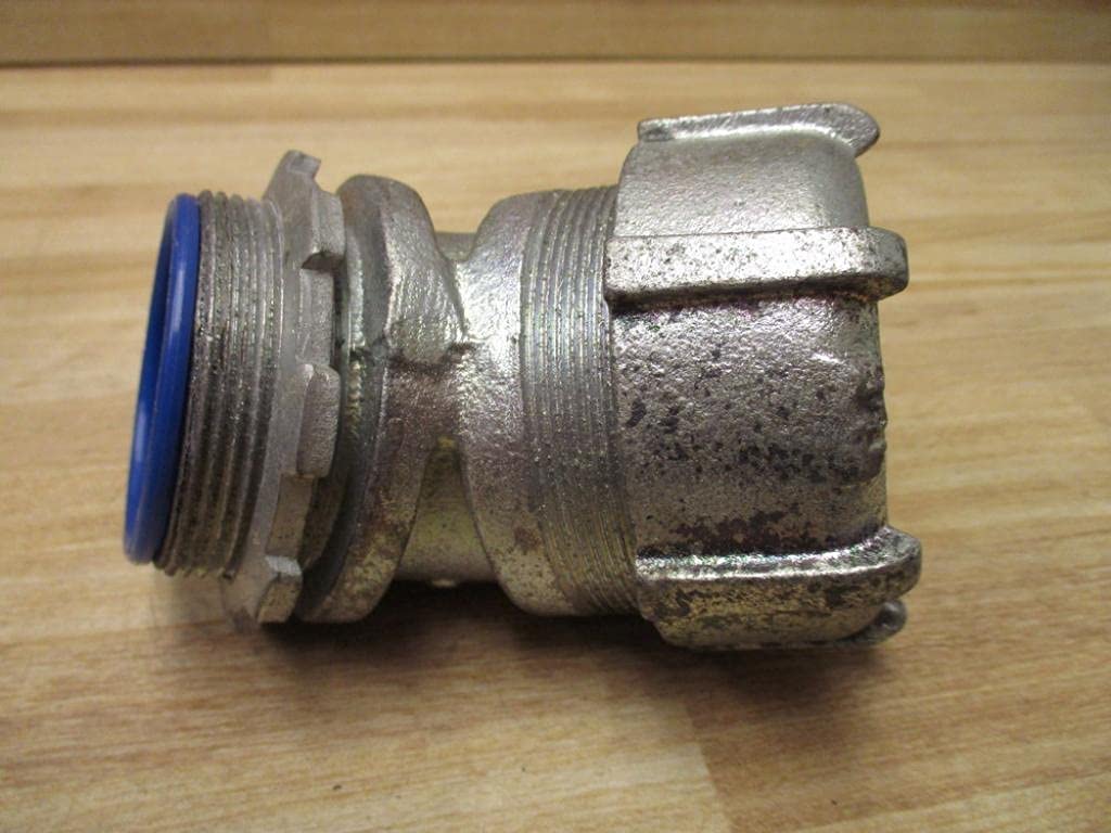 2 Inch Malleable Iron Angled Threaded Liquidtight Connector - Heavy Duty Electrical Conduit Fitting for Industrial and Commercial Use