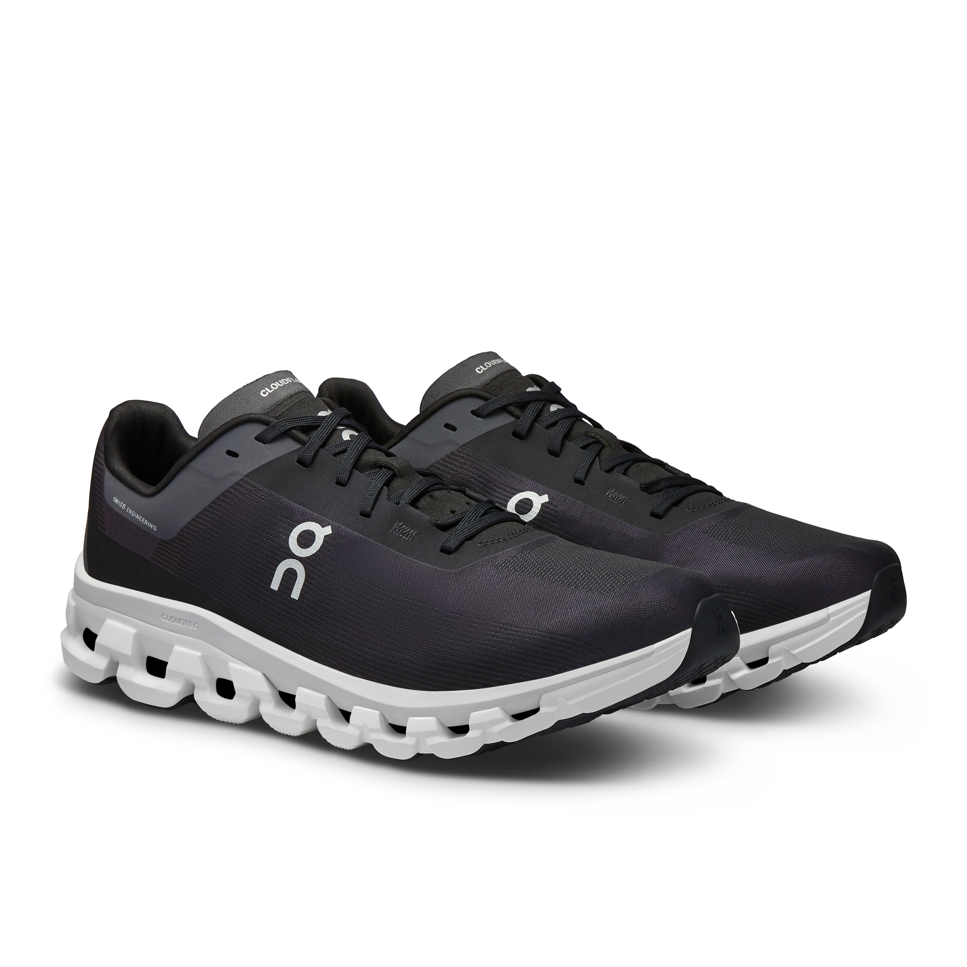 On Running Men's Cloudflow 4 Running Shoes - Lightweight & Breathable Black/White for Jogging, Gym Workouts & Daily Wear