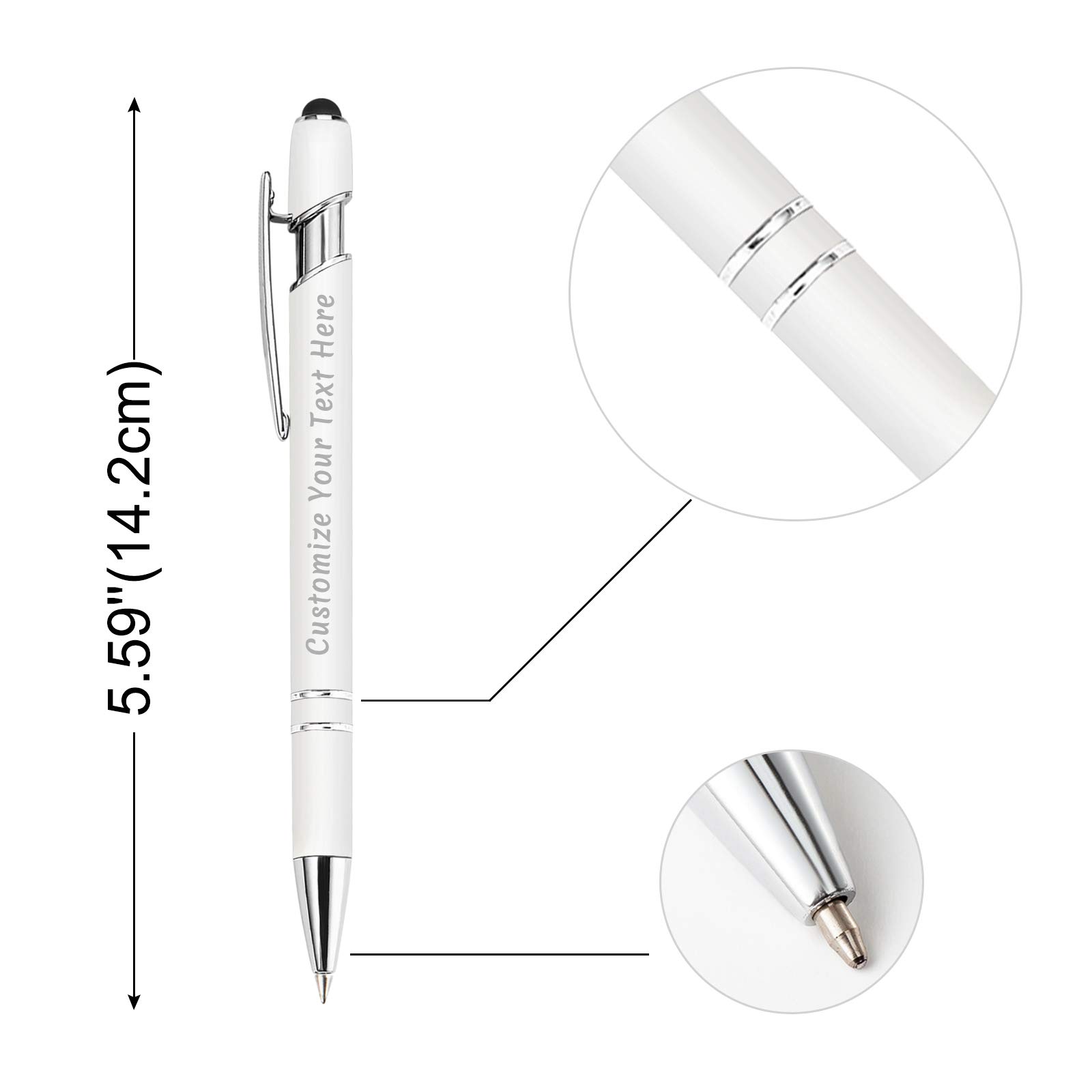 504 Pcs Custom Engraved Metal Pens with Stylus - Personalized Name, Message & Logo Ballpoint Pens for Business, Office, Gifts (Black Ink, Click Action) - Perfect for Corporate Events, Promotions & Employee Appreciation