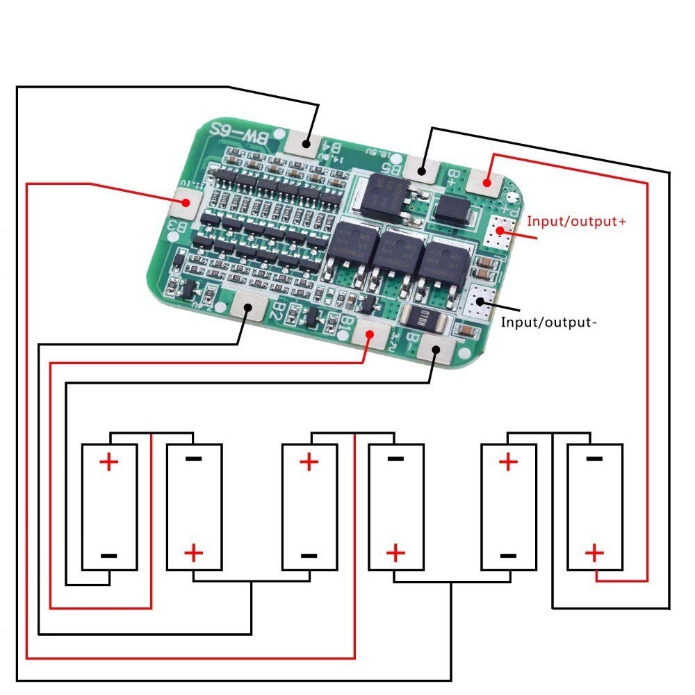 25.2V 15A 18650 Battery Charger PCB BMS Protection Board - Li-ion/LiPo Charger Module for DIY Power Tools, Solar Systems & Electric Vehicles
