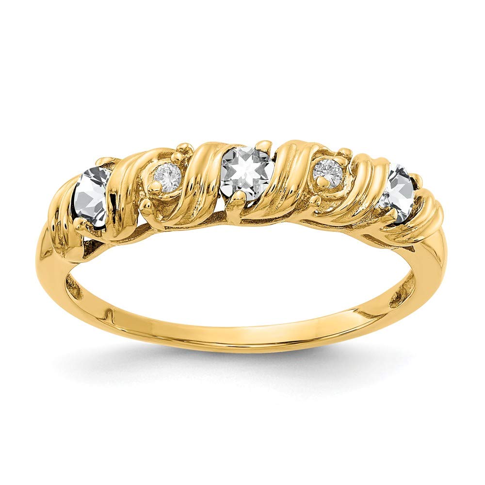 14K Solid Yellow Gold 2.75mm Cubic Zirconia Diamond Anniversary Ring Band for Women - Elegant Wedding, Engagement & Promise Ring for Special Occasions