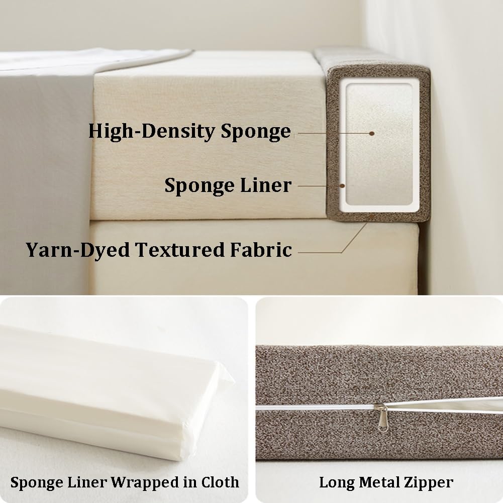 WIGING Custom Bed Gap Filler - Adjustable Headboard Gap Filler with Removable Washable Cover for Single, Double & King Size Beds | Perfect for Bedroom Safety & Preventing Lost Items Between Bed and Wall