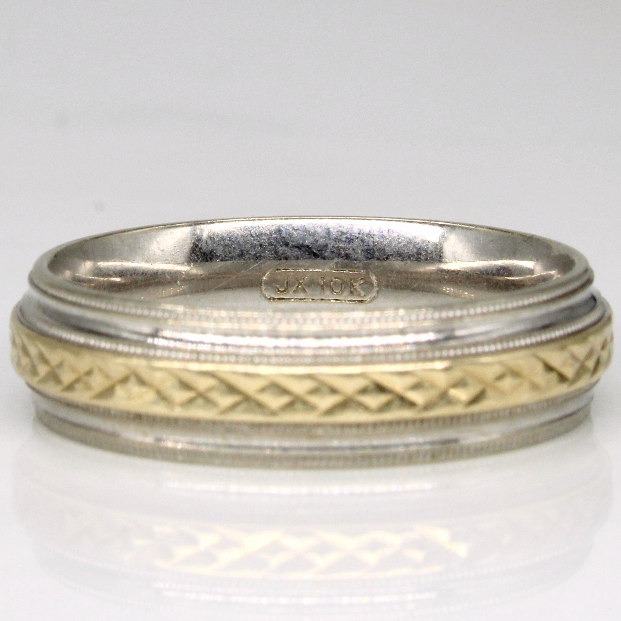 10K Two Tone Gold Ring for Women - Size 9.75 - Elegant Stackable Band for Everyday Wear & Special Occasions
