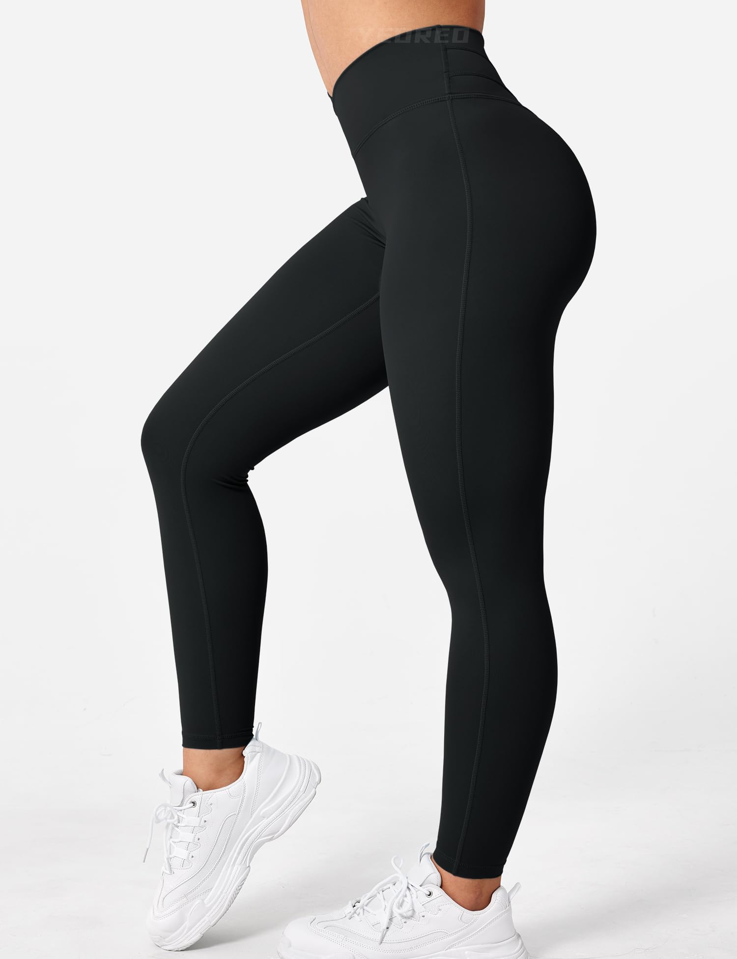 YEOREO High Waisted Workout Leggings for Women - Tummy Control & Butt Lifting Yoga Pants, Cross Waist Gym Compression Leggings | Perfect for Yoga, Running, Gym & Everyday Wear