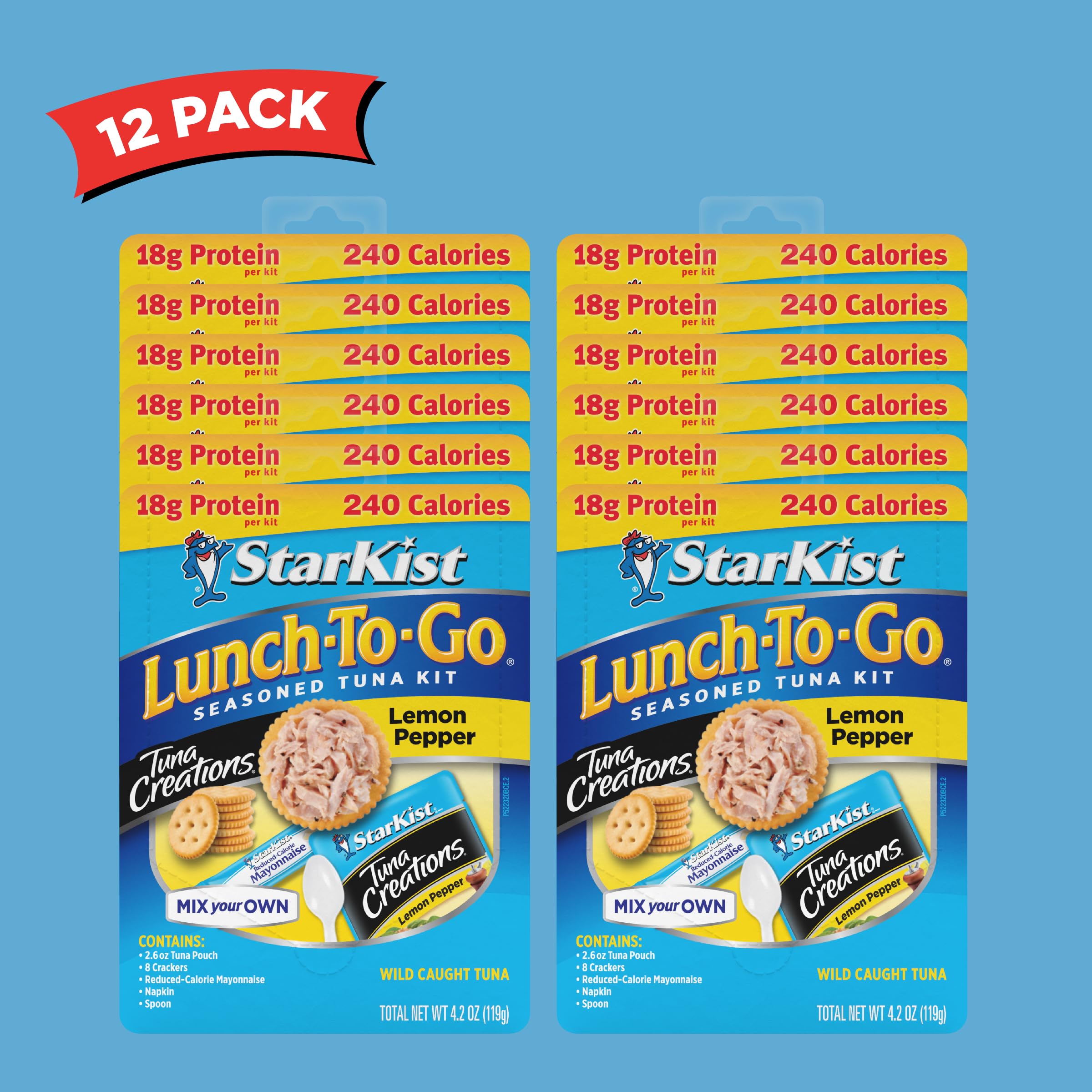 StarKist Lemon Pepper Tuna Salad Kit - 12 Pack (4.2 oz Each) | Ready-to-Eat Protein Snack for Lunch, Office, School & Outdoor Activities