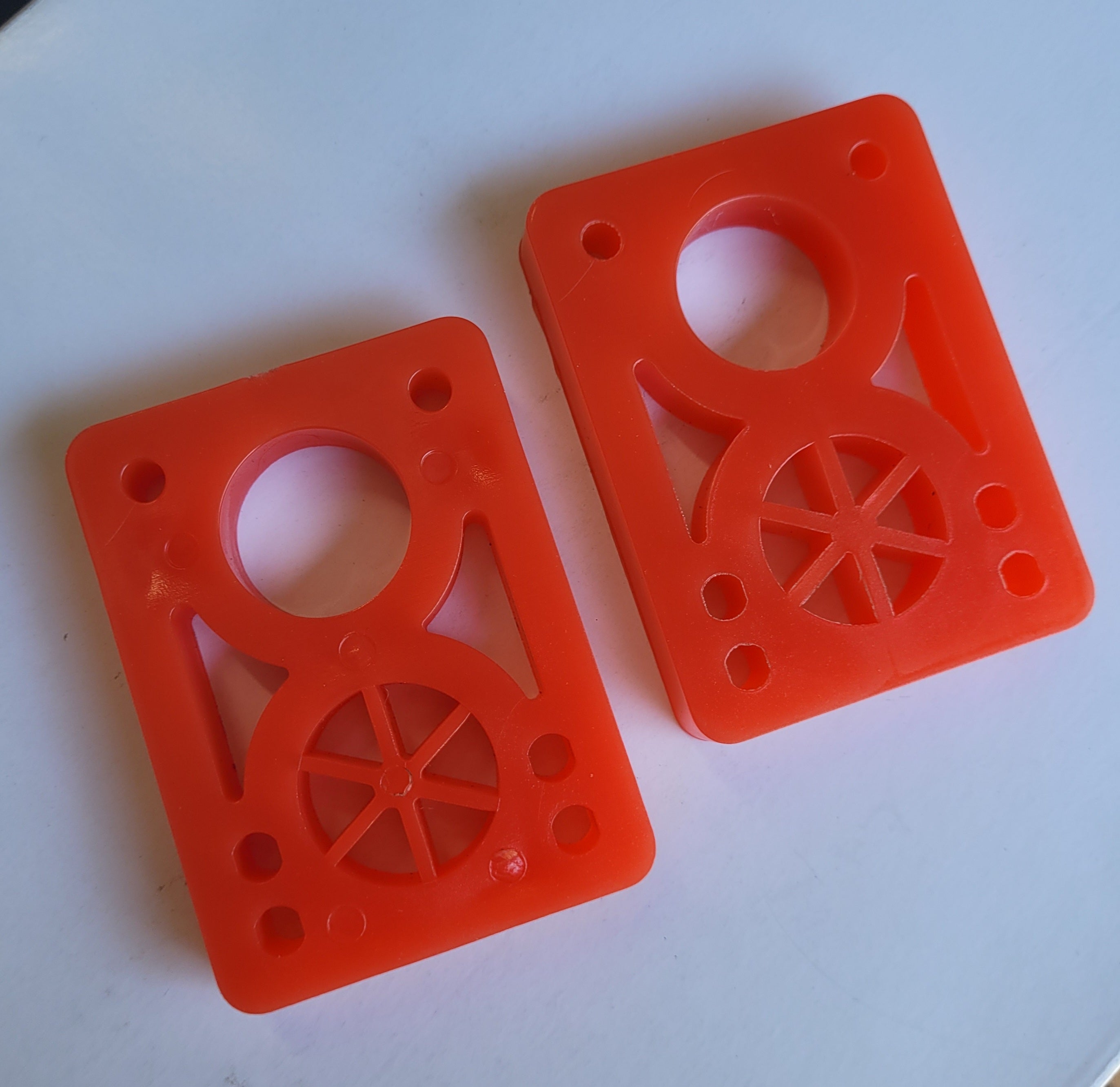 DEEP ORANGE 1/2 Inch Urethane Skateboard Riser Pads - Shock Absorbing Longboard & Cruiser Wheel Risers for Smooth Rides and Better Control