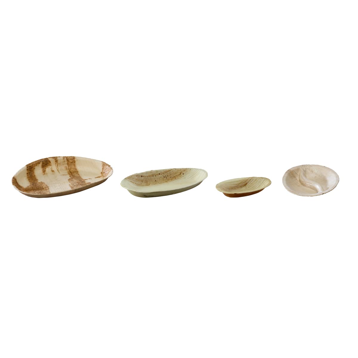 Eco-Friendly Oval Palm Leaf Disposable Plates - 100-Pack Biodegradable Egg-Shaped Dinnerware for Parties, Events & Picnics - Microwave Safe (3.5 x 2.4 x 0.6 Inches) - Sustainable Tableware for Weddings, BBQs & Outdoor Dining