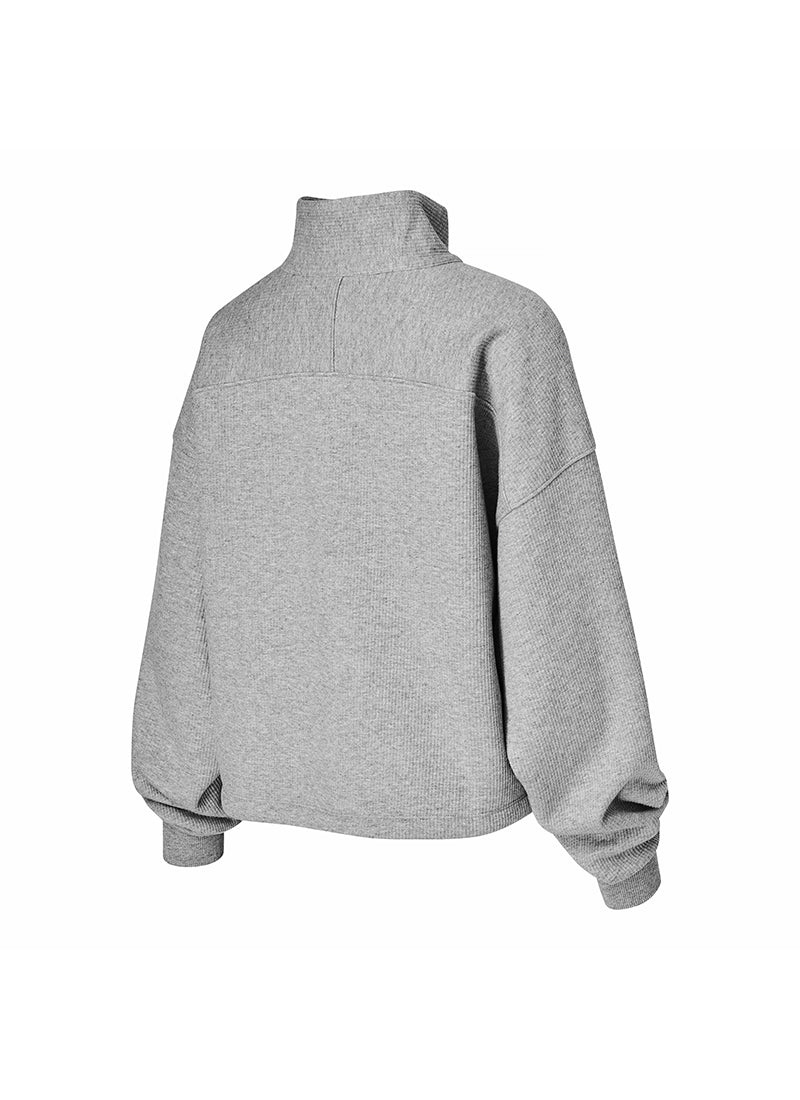 Women's Peach Ribbed High Neck Half Zip Anorak Jacket - Stylish & Cozy Outerwear for Fall & Winter, Perfect for Casual Outings & Outdoor Adventures
