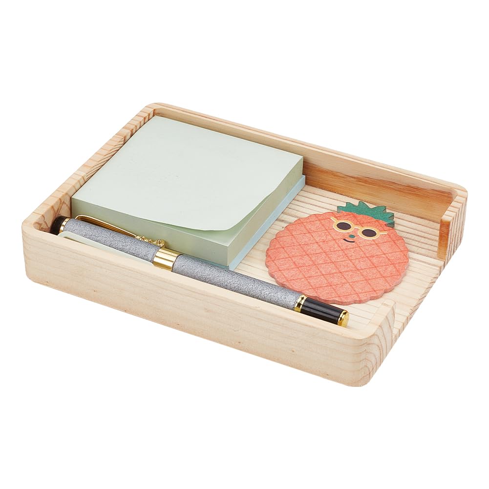 Wooden Sticky Notes Holder - 5.91x4.33 Inch Self-Stick Memo Pad Organizer & Dispenser for Office Desk, Home, School - Perfect for Notes, Reminders, and To-Do Lists
