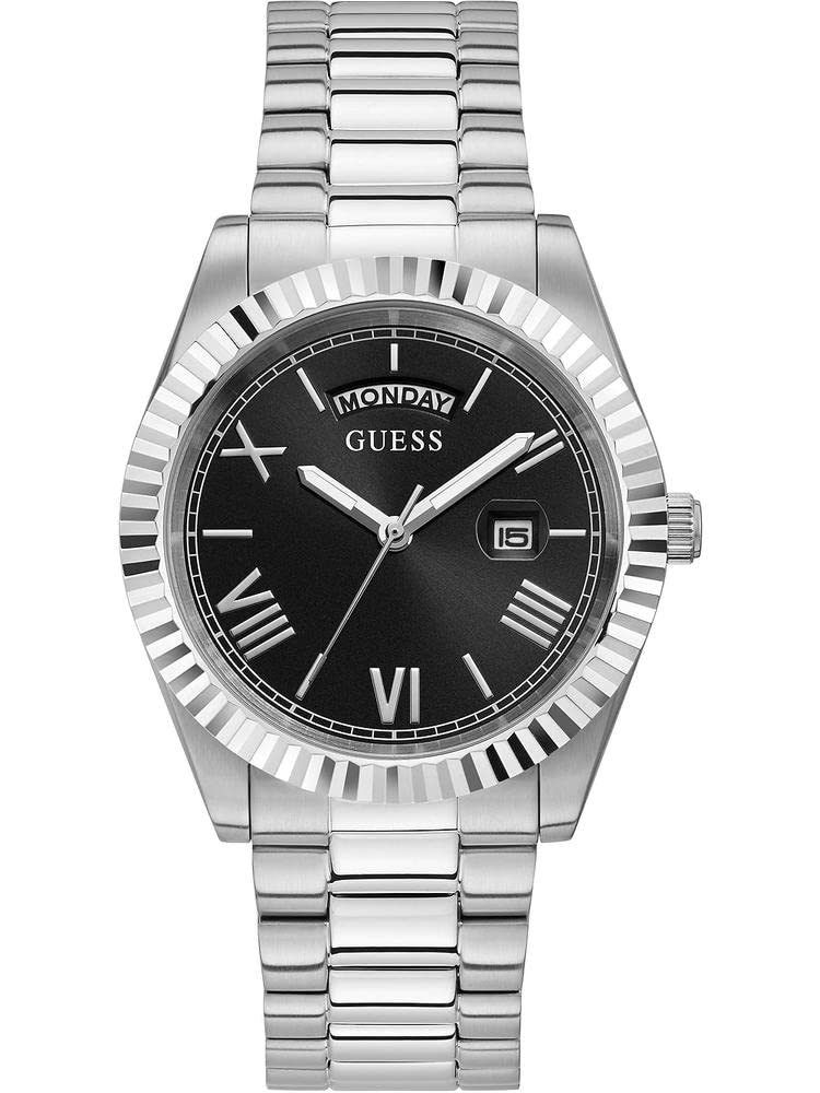 GUESS Women's Silver-Tone Analog Watch - Stylish Fashion Timepiece for Everyday Wear, Office & Casual Outfits
