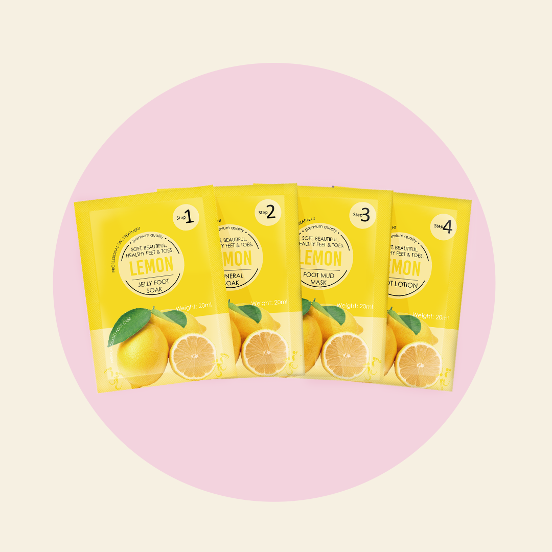 Mitty 4-Step Pedi Kit with Jelly Soak & Lemon - Professional Foot Care Set for Soft Smooth Feet - Perfect for Home Spa, Pedicures & At-Home Foot Treatments
