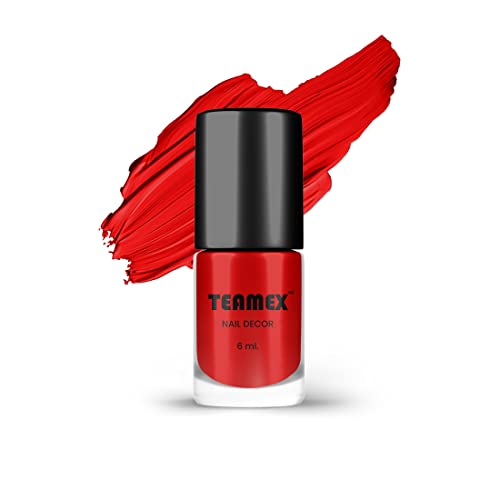 Teamex Red Gel Shine Nail Polish - Premium Long Lasting Gel Nail Polish for Women, Salon Quality Manicure & Pedicure - Perfect for Parties, Weddings & Special Occasions