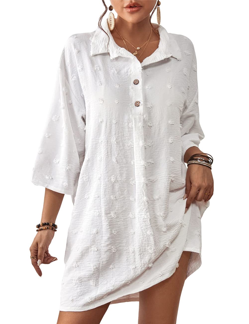Bsubseach Women's Beach Dresses - Flowy Swimsuit Cover Ups for Summer, Swimwear Cover Dress with Pockets | Perfect for Poolside, Vacation & Beach Getaways