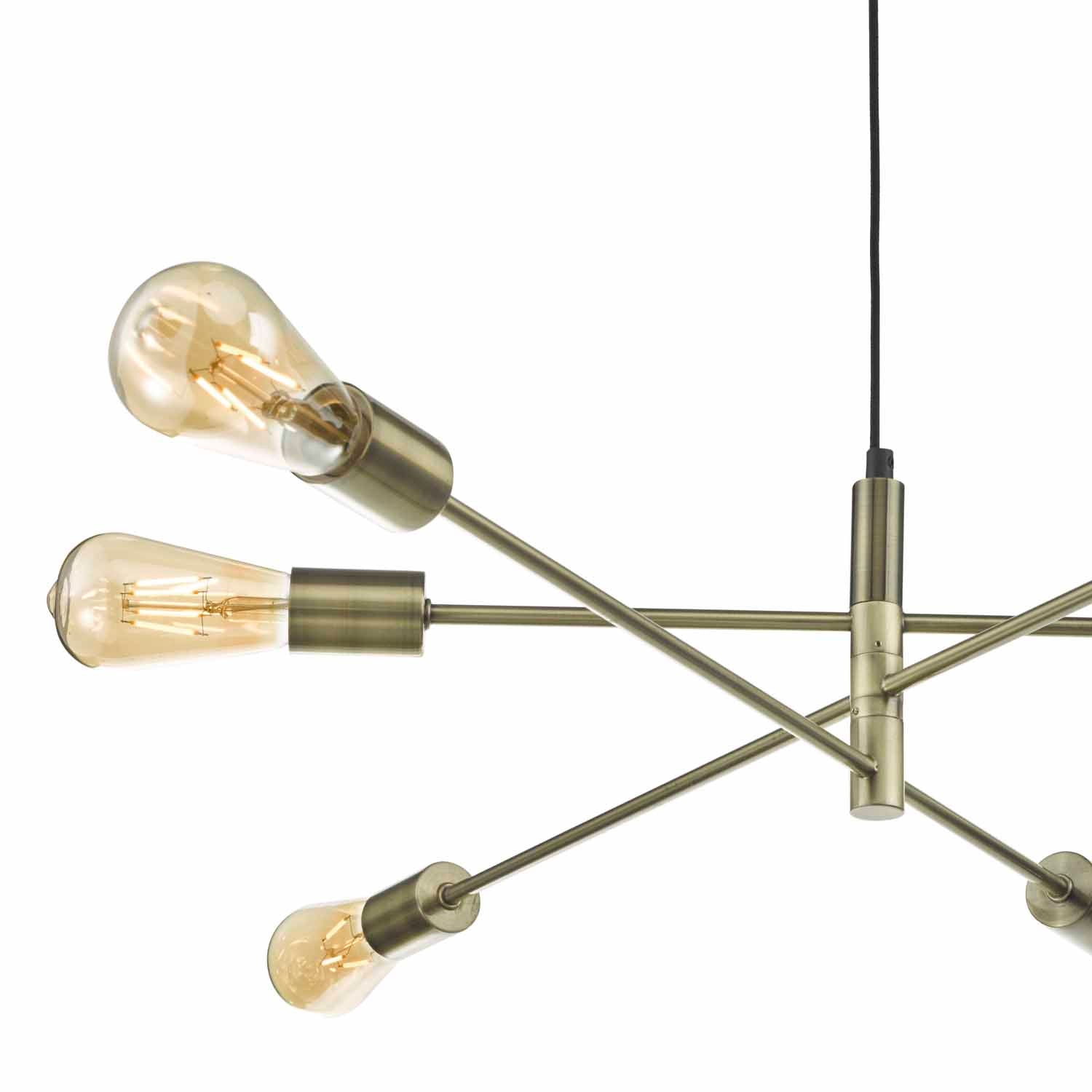 Alana 6-Light Chandelier - Antique Brass, Matt Grey, Black, Polished Gold & Satin Chrome Finish - Perfect for Dining Room, Living Room & Bedroom Lighting