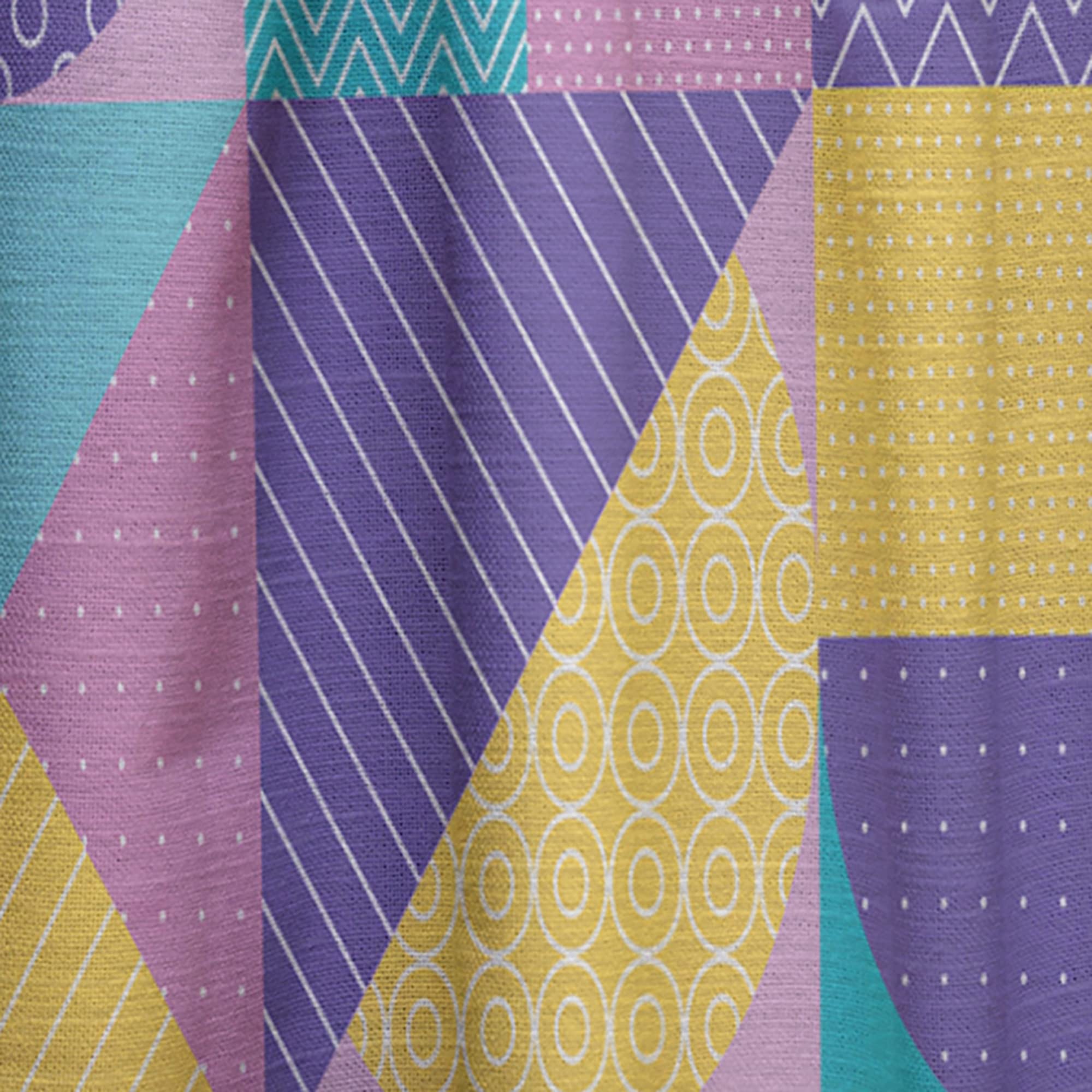 Geometric Pastel Abstract Curtains - Thermal Insulated Single Panel (52x95 inches) for Bedroom & Living Room - Modern Window Drapes for Home Decor & Light Control