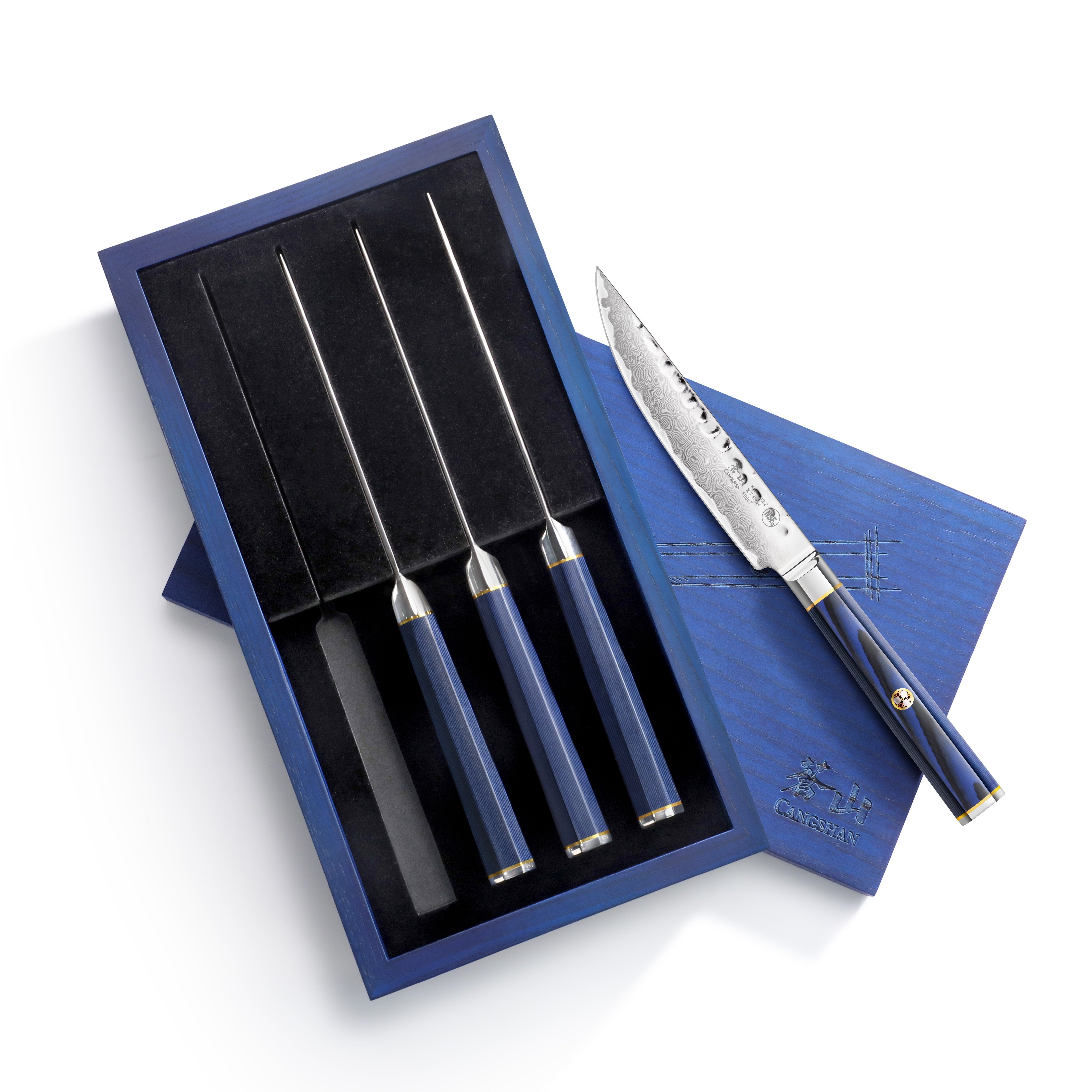 Premium 4-Piece Steak Knife Set - Ultra Sharp Stainless Steel Blades for Perfect Cuts - Ideal for Grilling, BBQ, and Fine Dining at Home