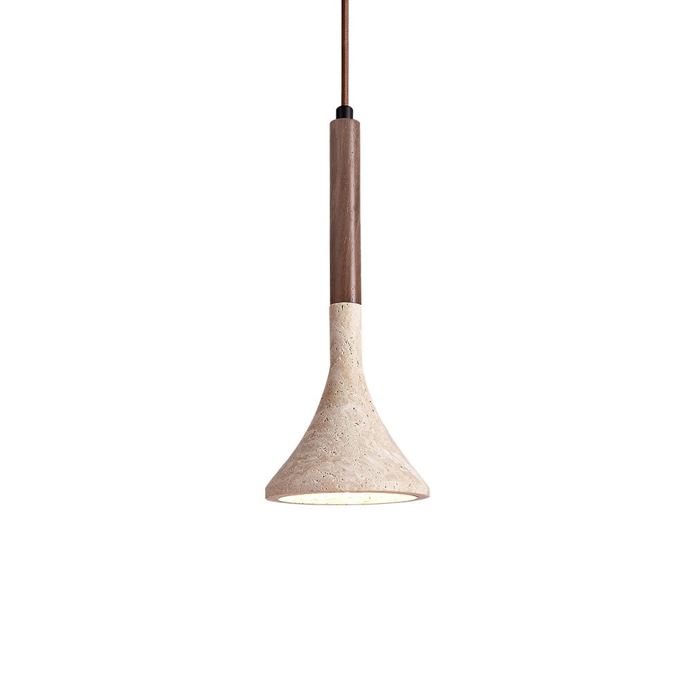 Stylish Aplomb Travertine Pendant Lamp - Modern Natural Stone Hanging Light Fixture for Dining Room, Kitchen Island & Living Room Decor