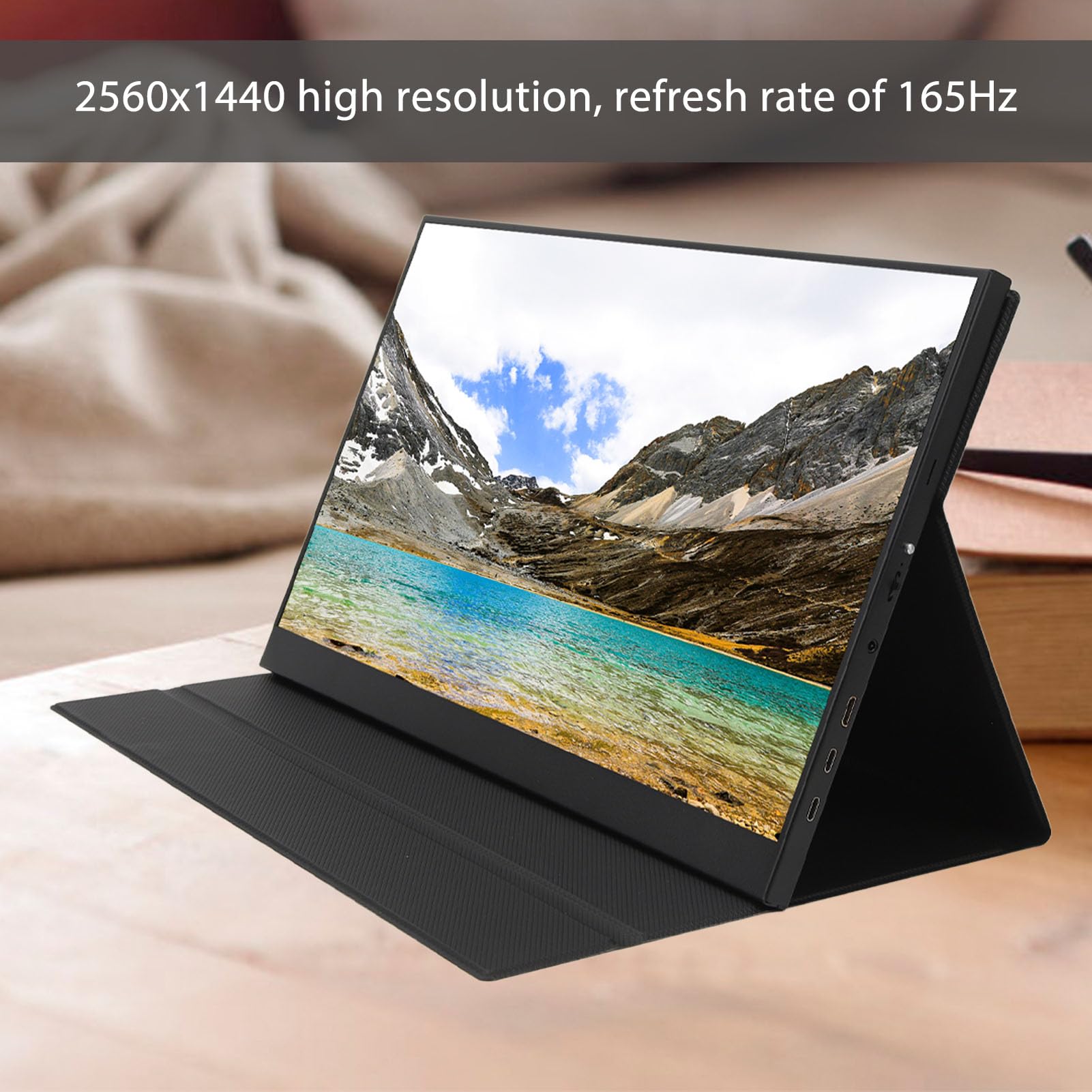 Yoidesu 17.3 Inch Portable Gaming Monitor - 2.5K FHD 165Hz Touchscreen USB-C External Display with HDR, Ultra-Thin 4mm Bezel & Protective Case - Perfect for Travel, Work, and Multi-Screen Gaming Setup