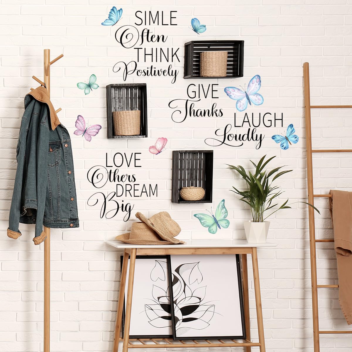 Inspirational Butterfly Wall Decals with Bible Verses - Motivational Quotes Peel & Stick Wall Stickers for Home Decor, Teen Girls Bedroom, Study Room & Classroom - Removable Wall Murals for Faith-Based Encouragement & Positive Vibes