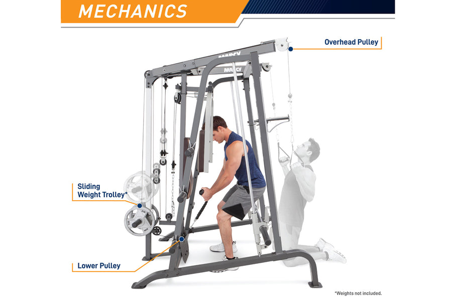 Marcy MD 9010G Smith Machine & Power Cage System - Home Gym Strength Training Equipment for Weight Lifting & Full Body Workouts - Perfect for Garage Gyms & Home Fitness