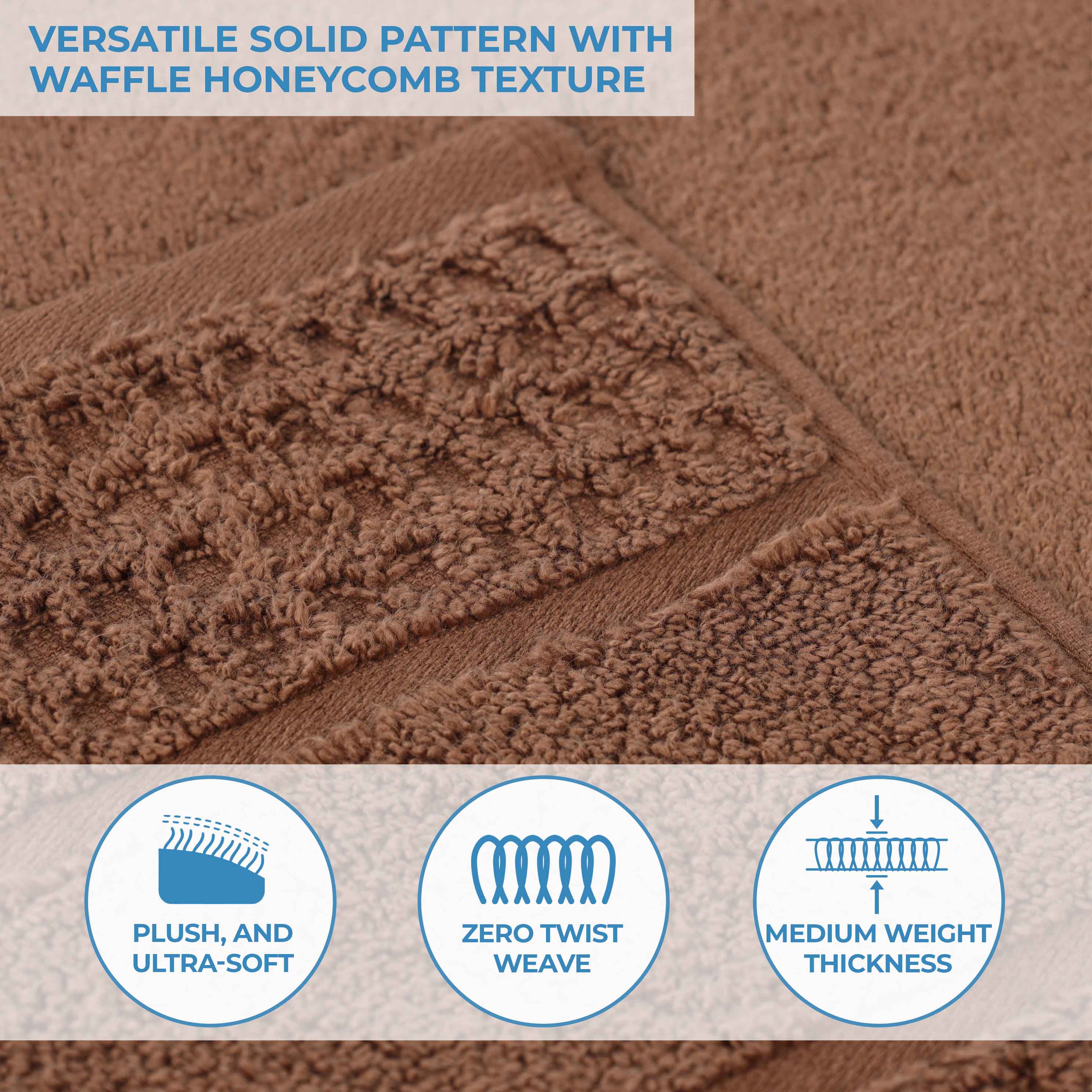 Premium Zero Twist Cotton Waffle Honeycomb Bath Towel Set of 2 - Ultra Soft & Highly Absorbent - Perfect for Spa, Bathroom & Luxury Home Use