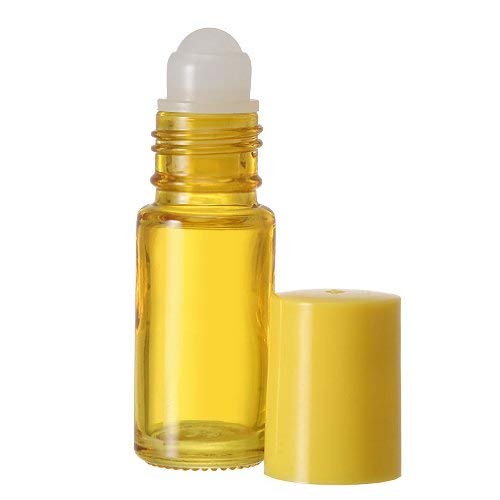 5ml Glass Roll On Bottles for Essential Oils & Aromatherapy - Plastic Roller Ball with Pipettes Included (288-Pack, Yellow) - Perfect for DIY Perfume, Cologne & Skincare Products at Home or Spa