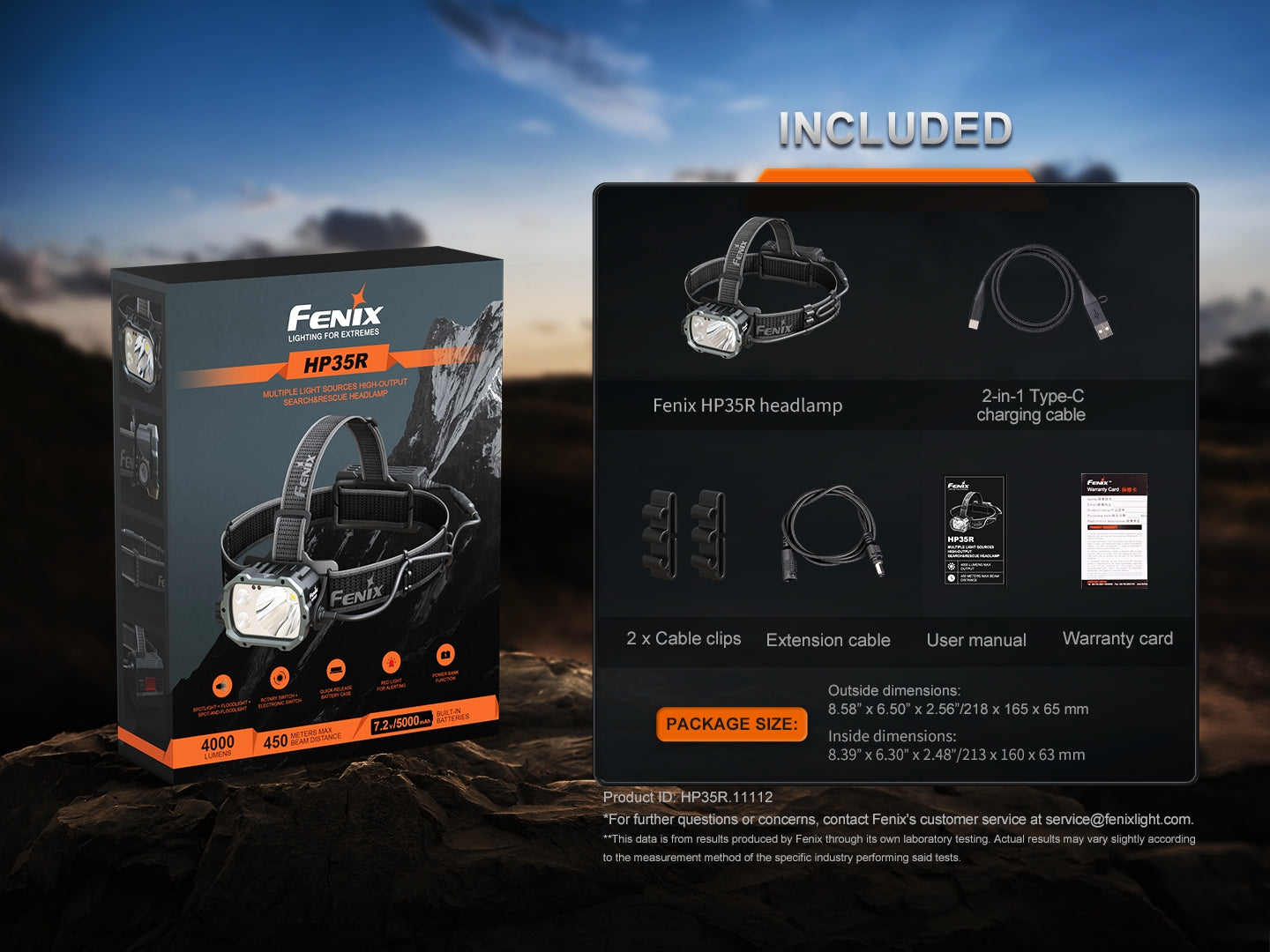 Fenix HP35R Rechargeable Headlamp - 1200 Lumens, Waterproof LED Headlight for Camping, Hiking & Emergency Rescue | Open Box