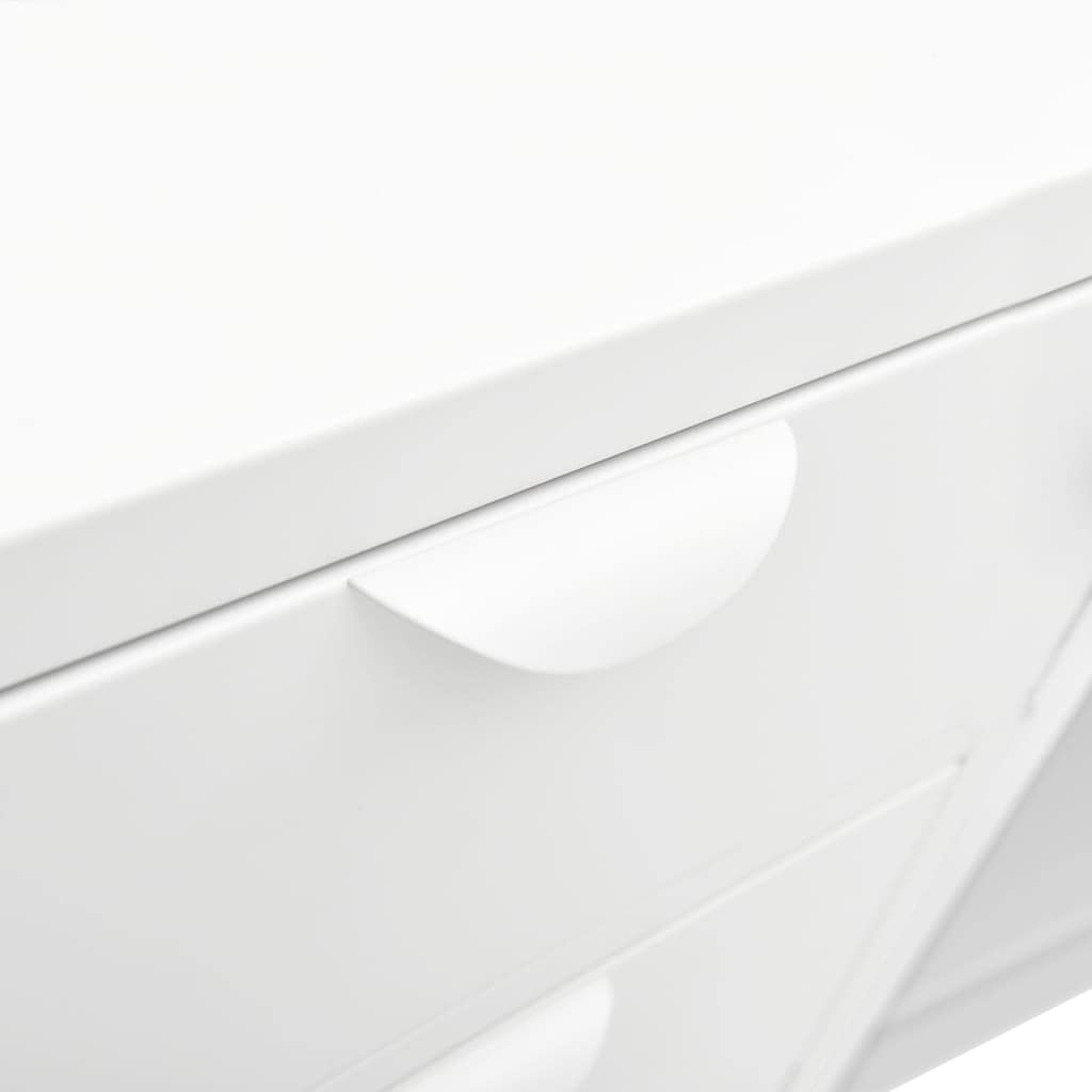 FAMIROSA White Steel Sideboard Cabinet with 3 Drawers & 2 Adjustable Shelves - 41.3