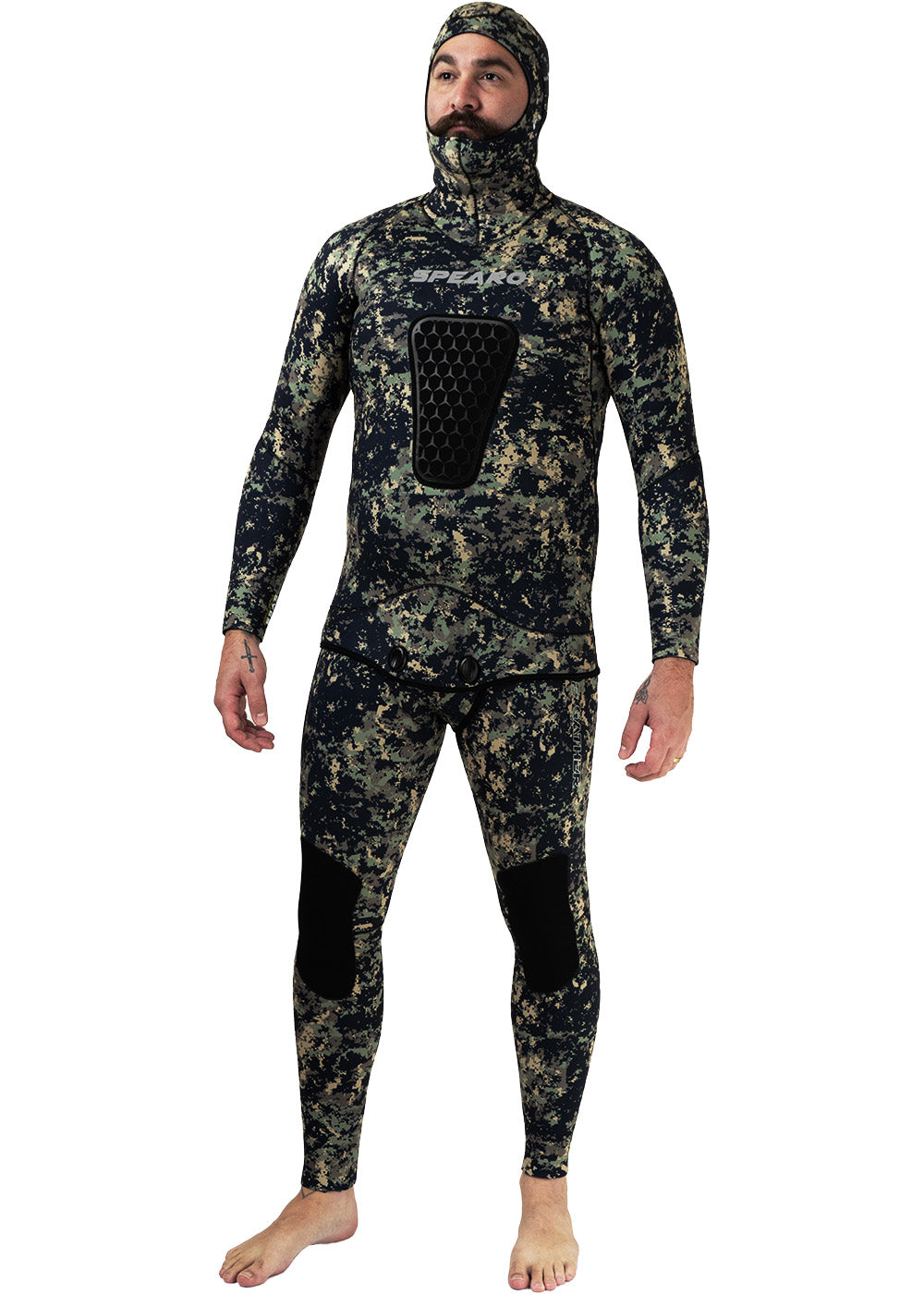 Spearo South Seas Men's 3.0mm Neoprene Wetsuit with Socks & Gloves Set - Scuba Diving, Spearfishing & Water Sports Gear for Cold Water Protection