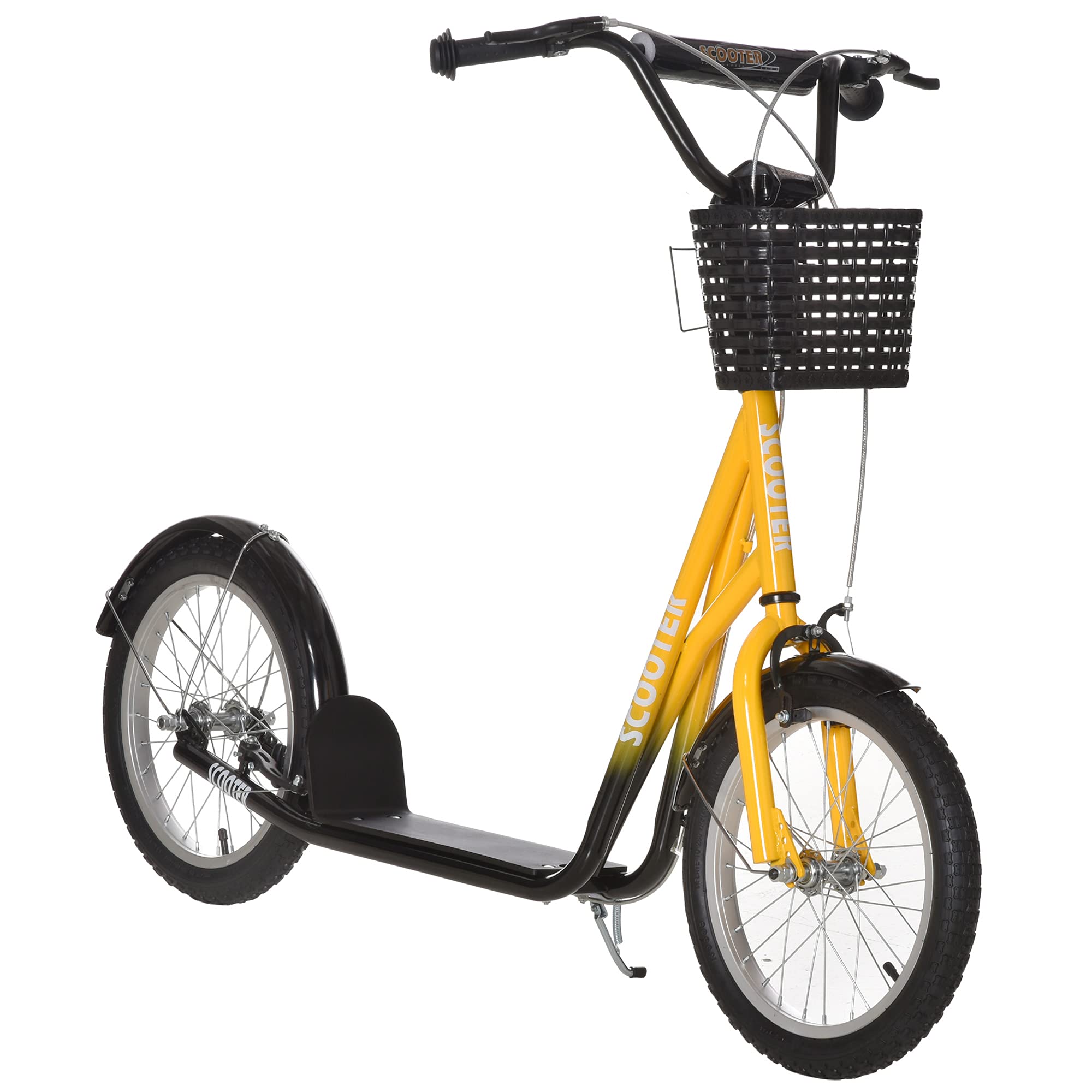 **Aosom Adjustable Youth Kick Scooter with Double Brakes, 16