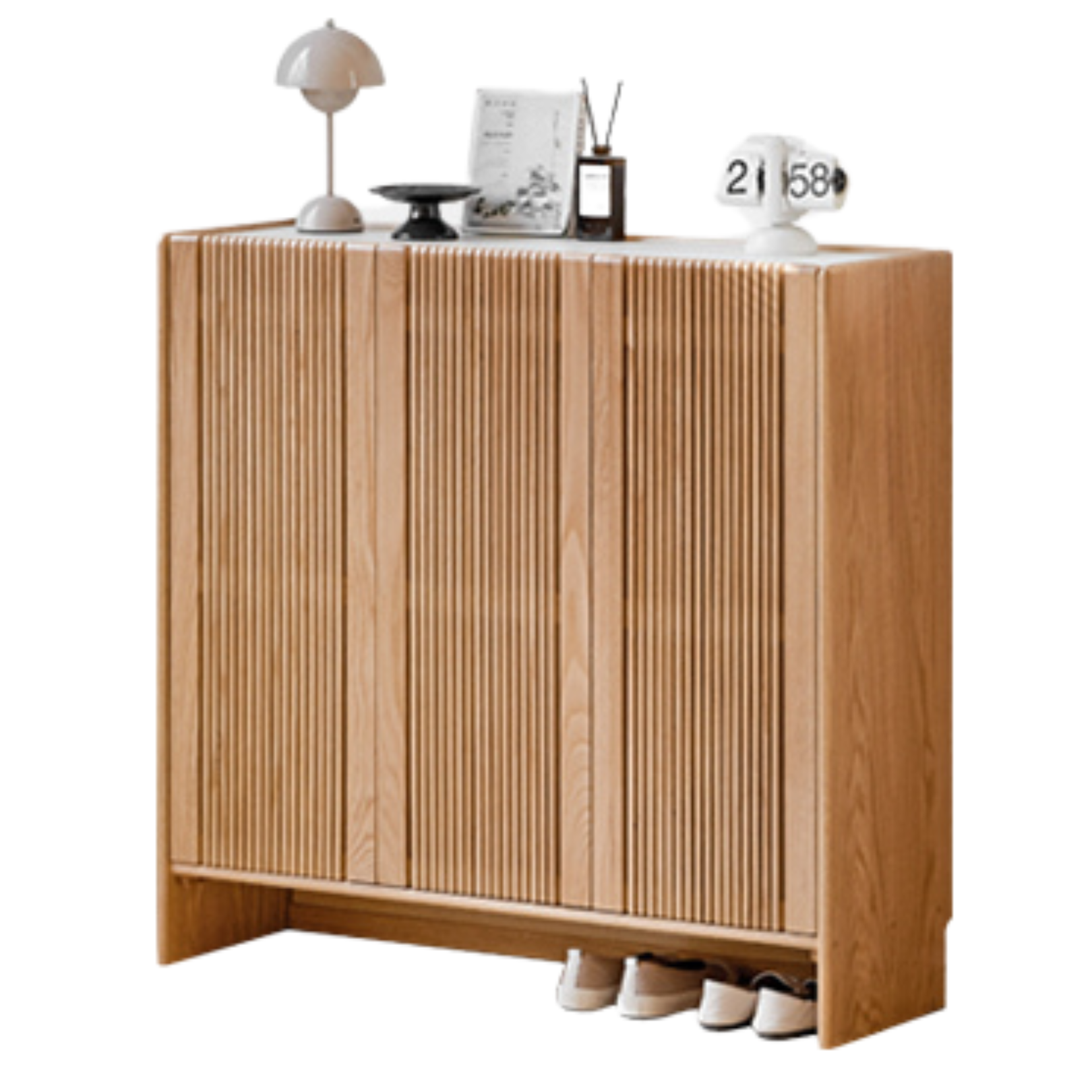 43.3x13.7x41.3 inch / 110x35x105cm / Natural wood color / slate shoe cabinet