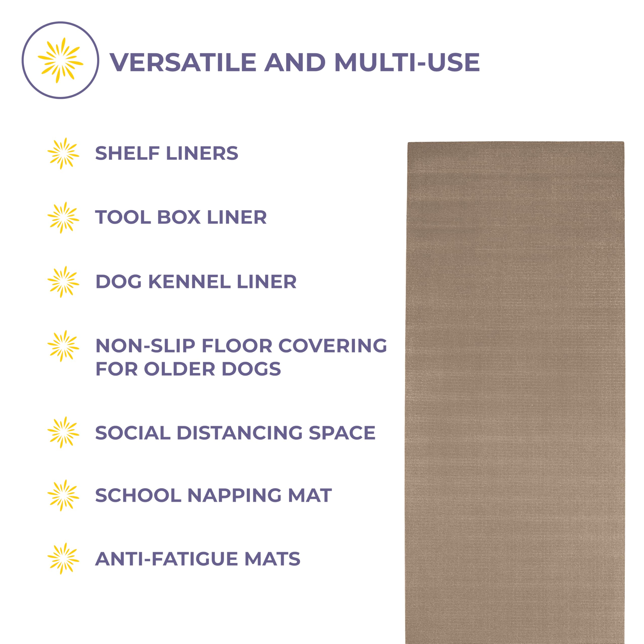 Sunshine Yoga Voyage Non-Slip Yoga Mat Roll 24x50 Inches, 5mm Thick Exercise Mat for Home Workout, Gym & Fitness - Anti-Tear, Can Be Cut into 8 Regular Mats - Perfect for Yoga, Pilates, Stretching & Home Exercise Routines