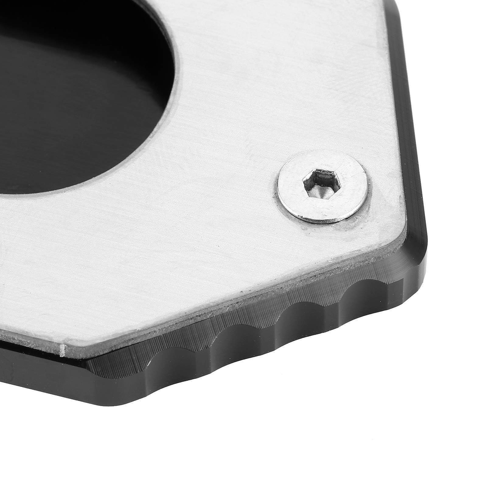 Qiilu Motorcycle Kickstand Extension Pad - Enlarged Plate Pad KSP-135-BLK Compatible with Suzuki DRZ400S/E DRZ400SM 2000-2020 - Perfect for Off-Road, Parking & Uneven Surfaces